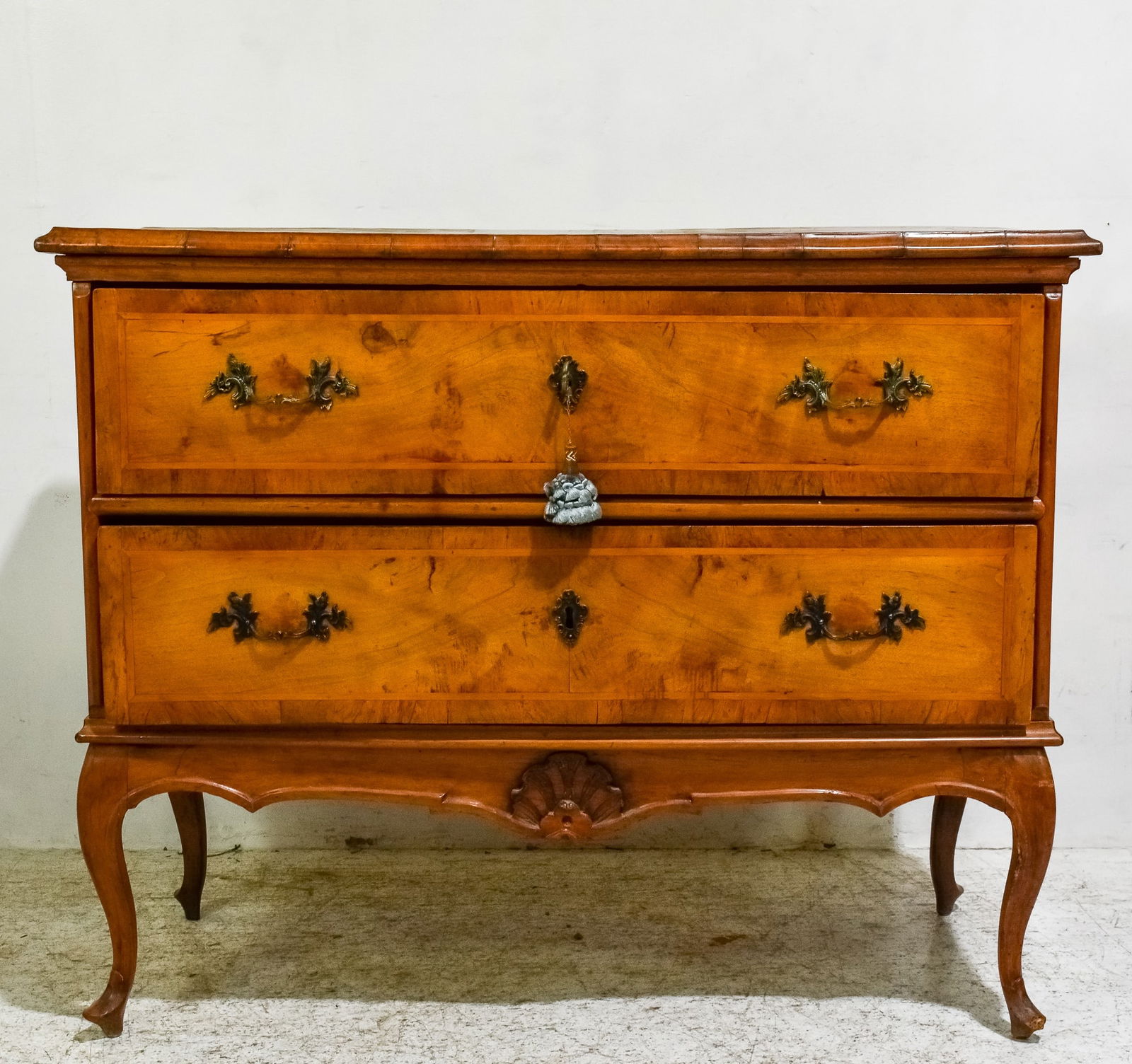 Continental Inlaid Walnut Two Drawer Commode (1 of 9)