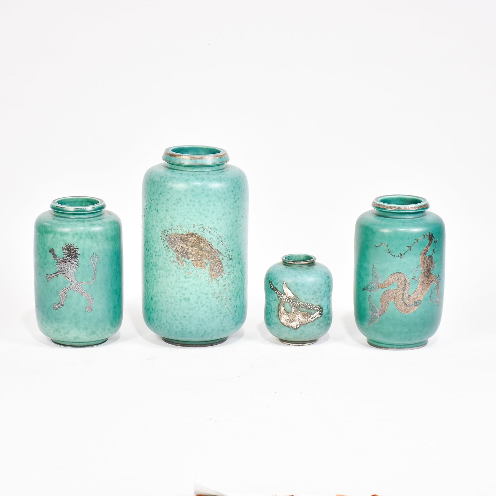 Group of 4 Wilhelm Kage for Gustavsberg Glazed Stoneware Argenta Vases (1 of 12)