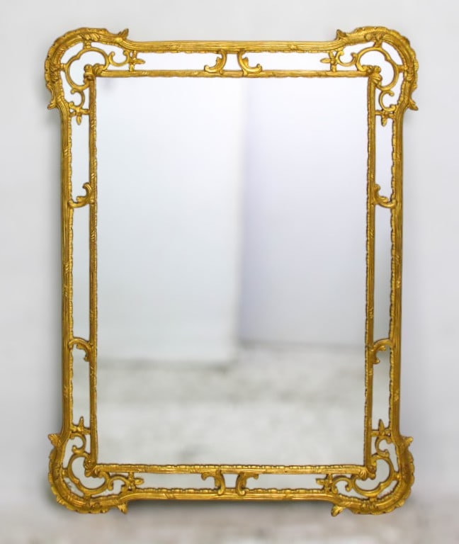 George III Style Gilt Framed Mirror: * (58" h x 43 1/4" w) Good