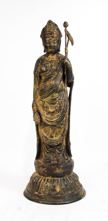 Chinese Bronze Figure of a Guanyin: * (31” h) Overall wear