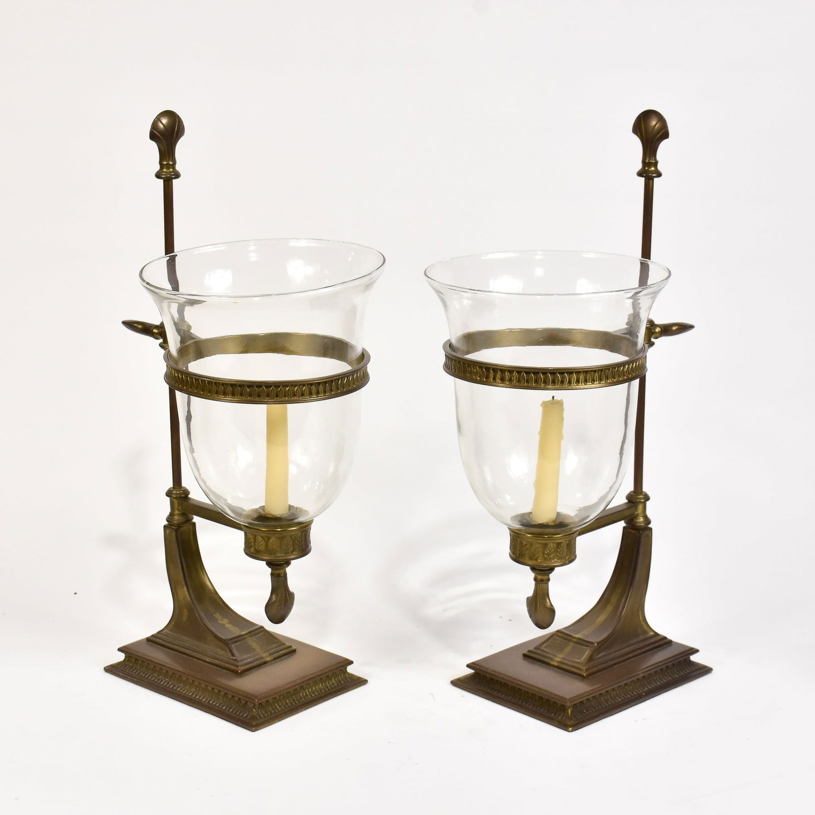 Pair of Brass and Glass Photophores (1 of 6)