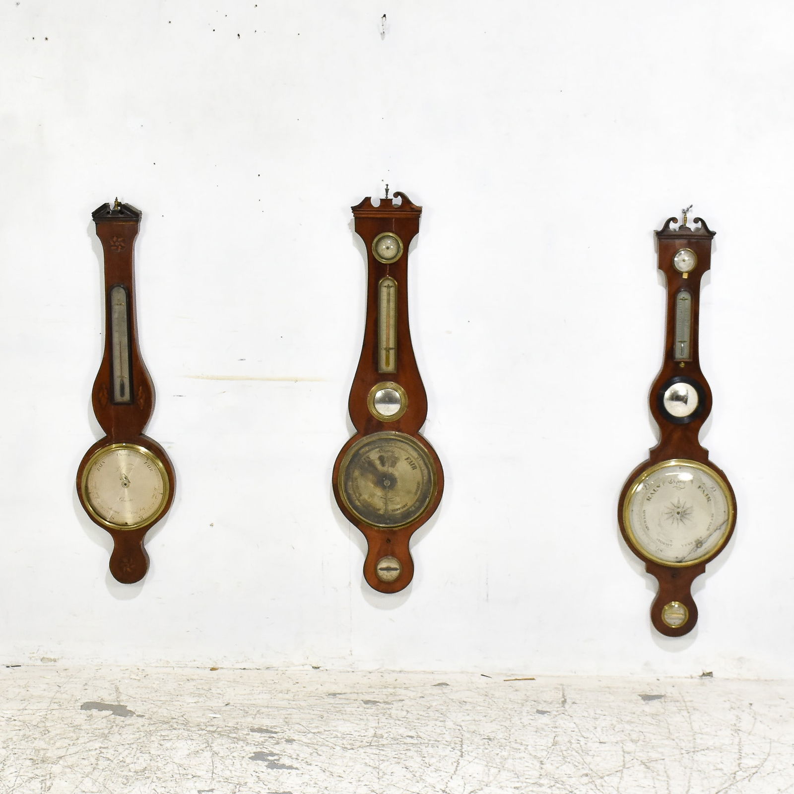 Group of 3 Barometers: One with a convex mirror * (Largest 43" h x 12" w) AS IS