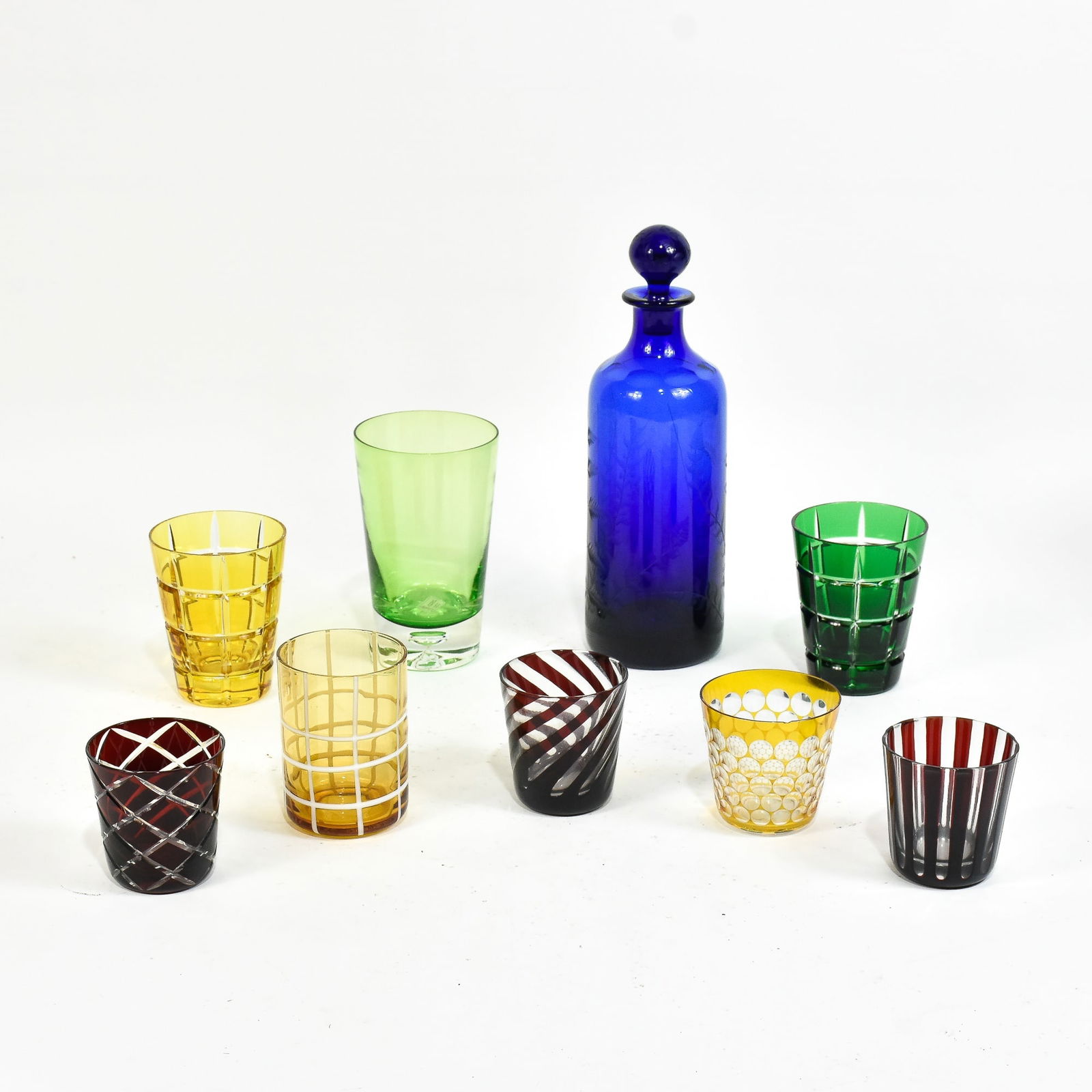 Group of Colored Glass Articles (1 of 10)