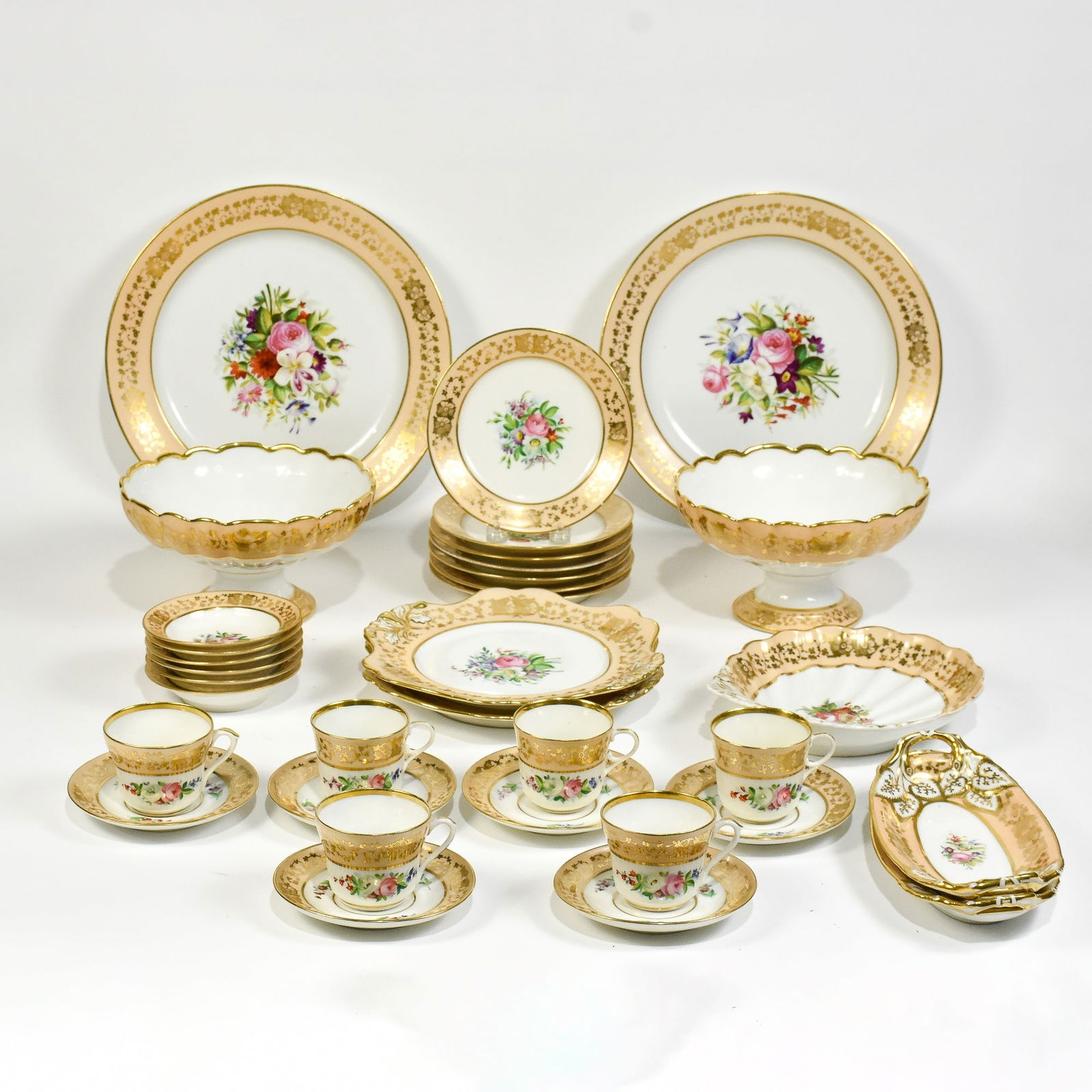 Continental Gilt and Enamel Decorated Porcelain Partial Dinner Service (1 of 19)