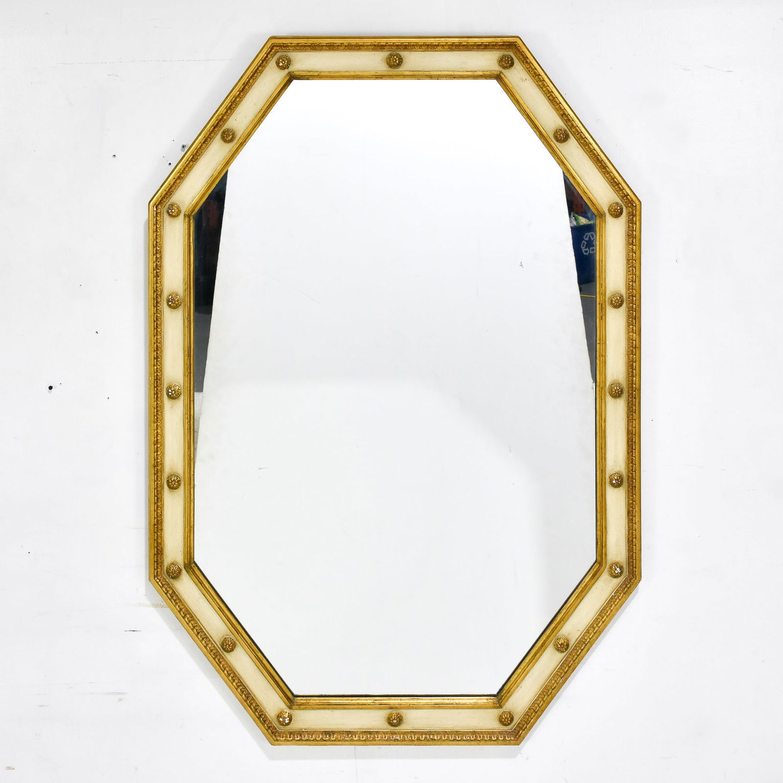 White Painted Parcel-Gilt Octagonal Mirror (1 of 3)
