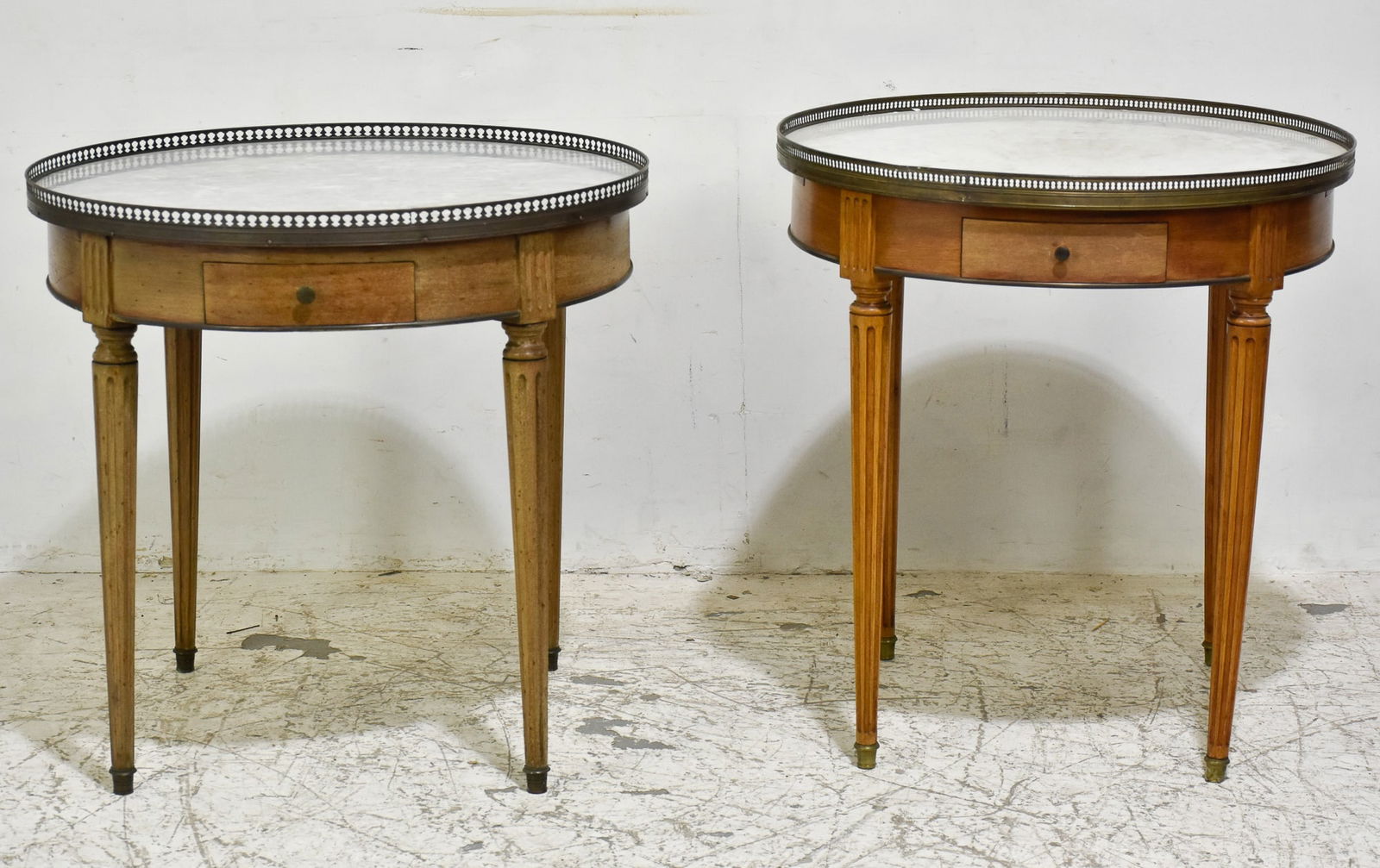 Two Associated Louis XVI Style Mahogany Bouillotte Tables (1 of 7)