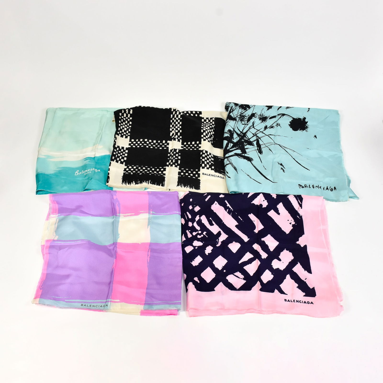 Group of 5 Balenciaga Silk Scarves (1 of 15)