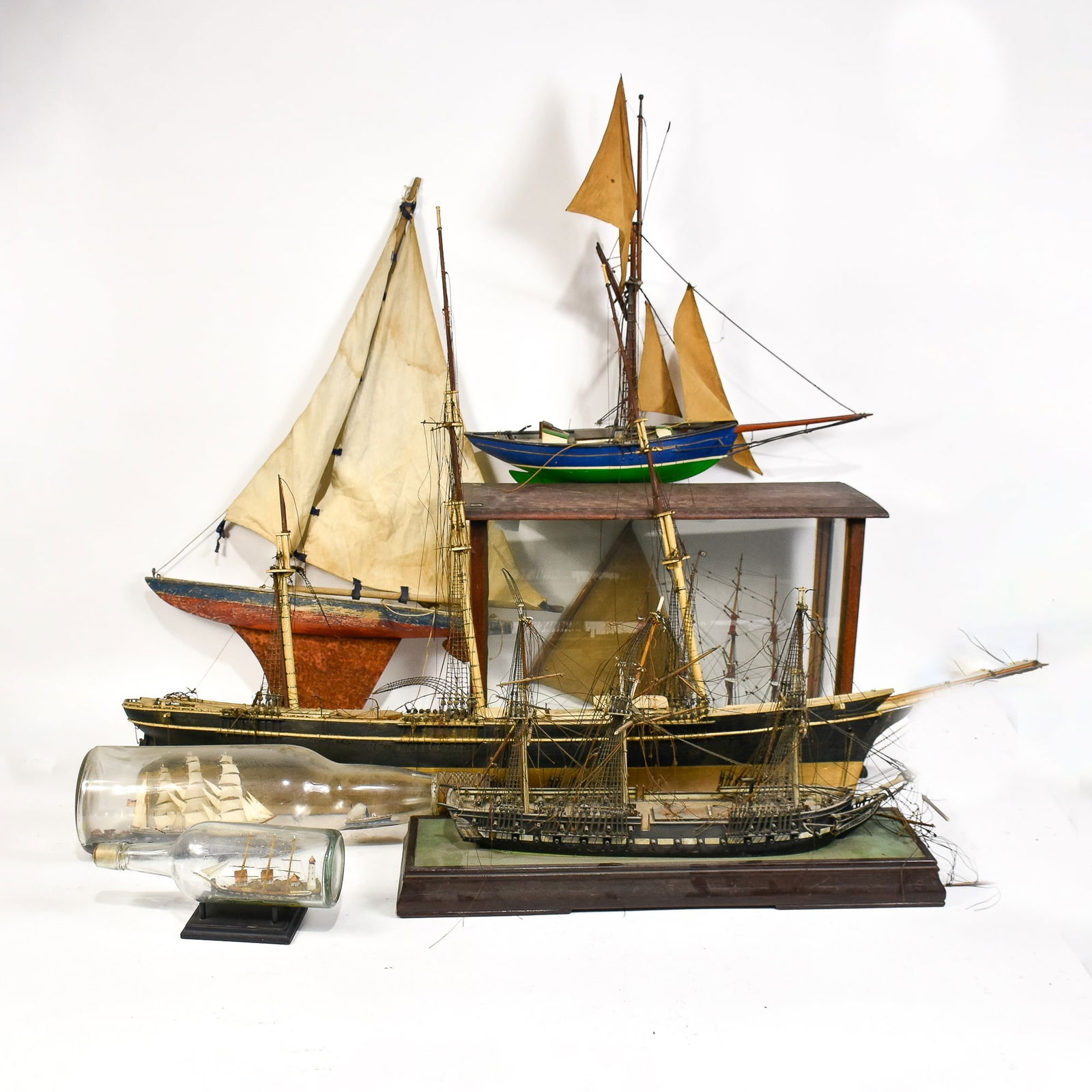 Group of Assembled Large-Scale Ship Models (1 of 16)