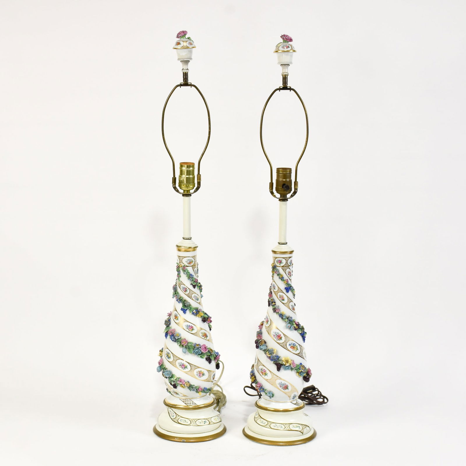 Pair of Meissen Style Porcelain Table Lamps (1 of 6)