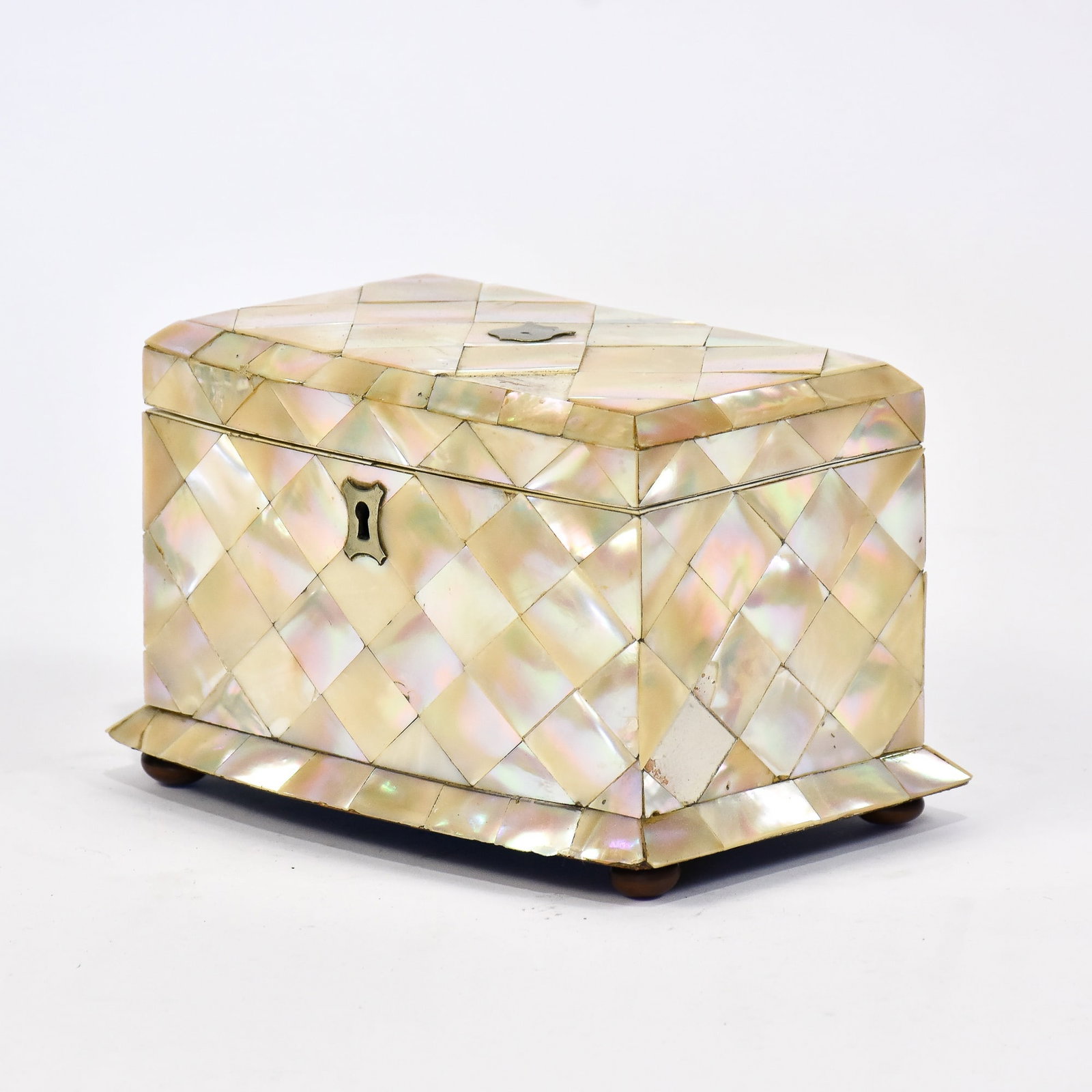 Mother of Pearl and Silver Mounted Box (1 of 4)