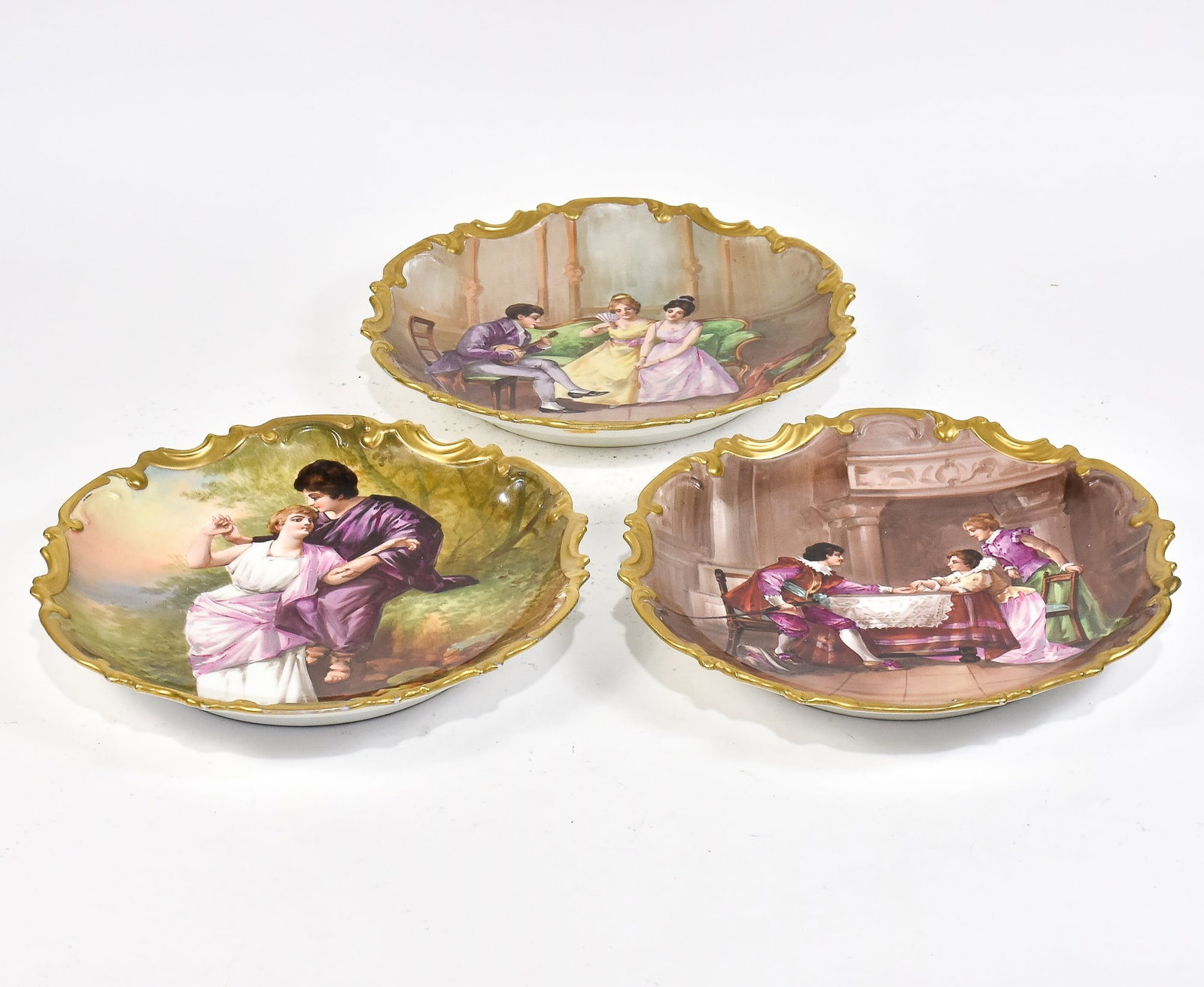 Group of 3 Limoges Porcelain Chargers: * (13" dia) Good
