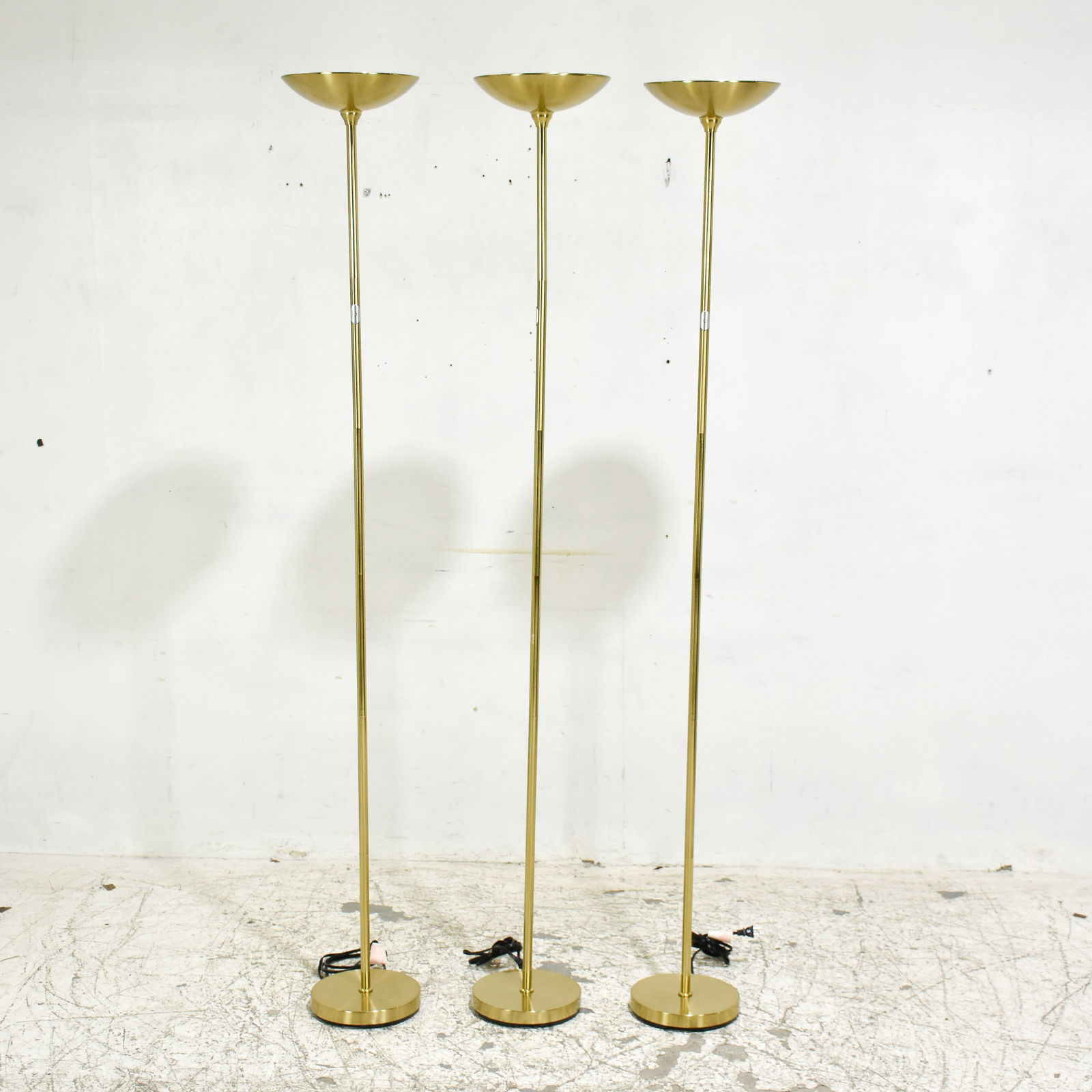 Set of 3 Modern Style Brass Floor Lamps (1 of 6)
