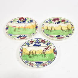 Set of 3 Stick Spatter Rabbit Plates