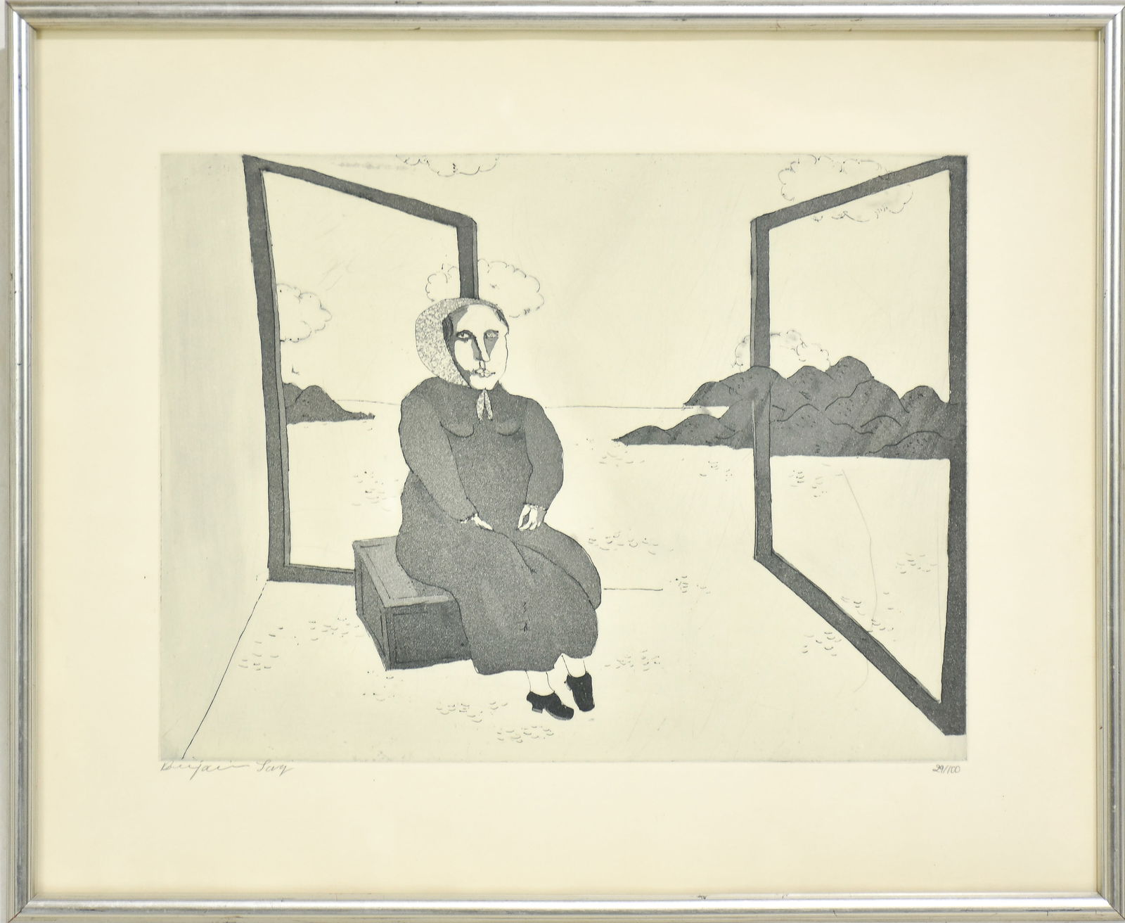 Benjamin Levy: Lithograph Signed in pencil (ll) Numbered 29/100 * (Sight 16 3/4" h x 20 3/8" w Overall 18" x 21 3/4") Good