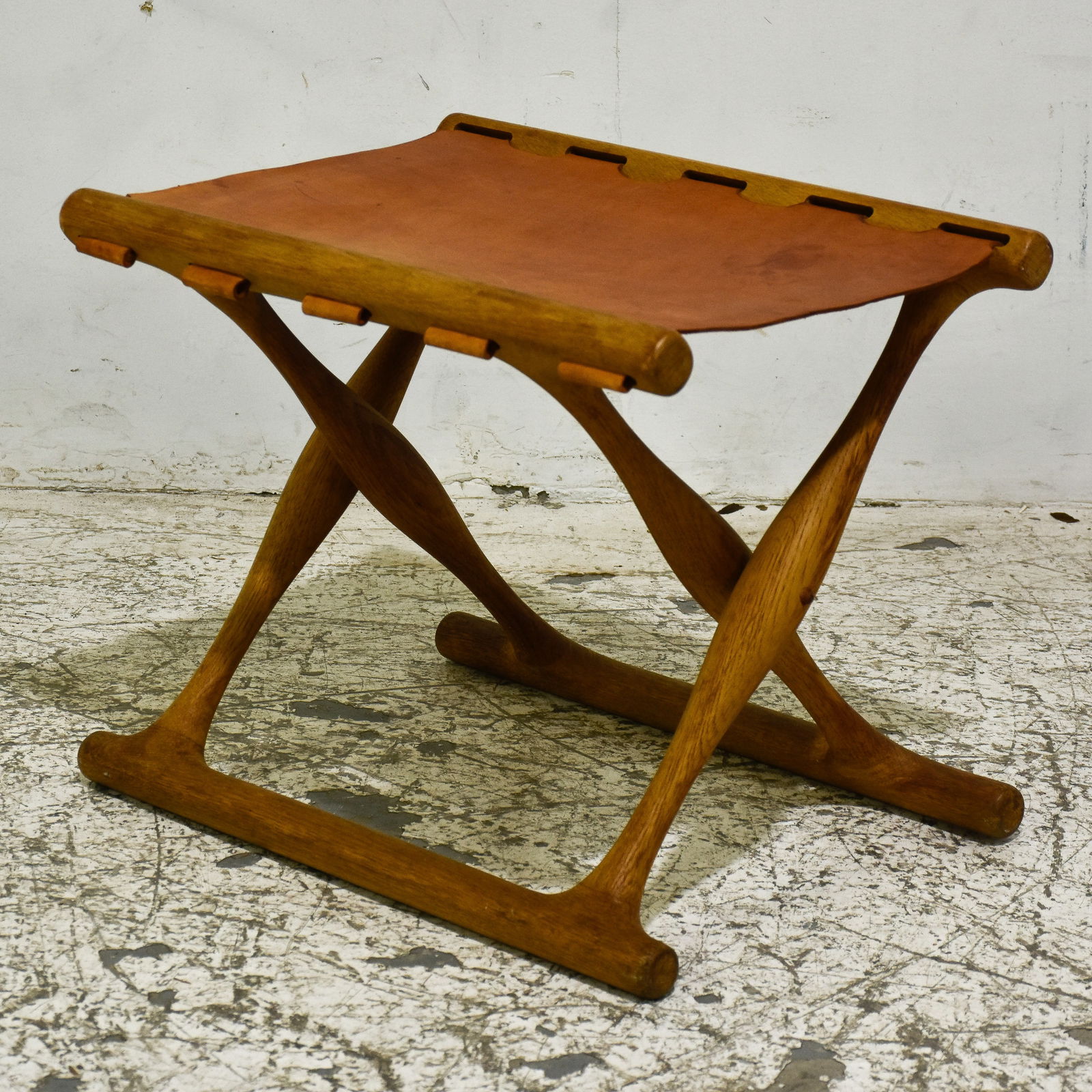 Contemporary Leather Folding Stool (1 of 7)