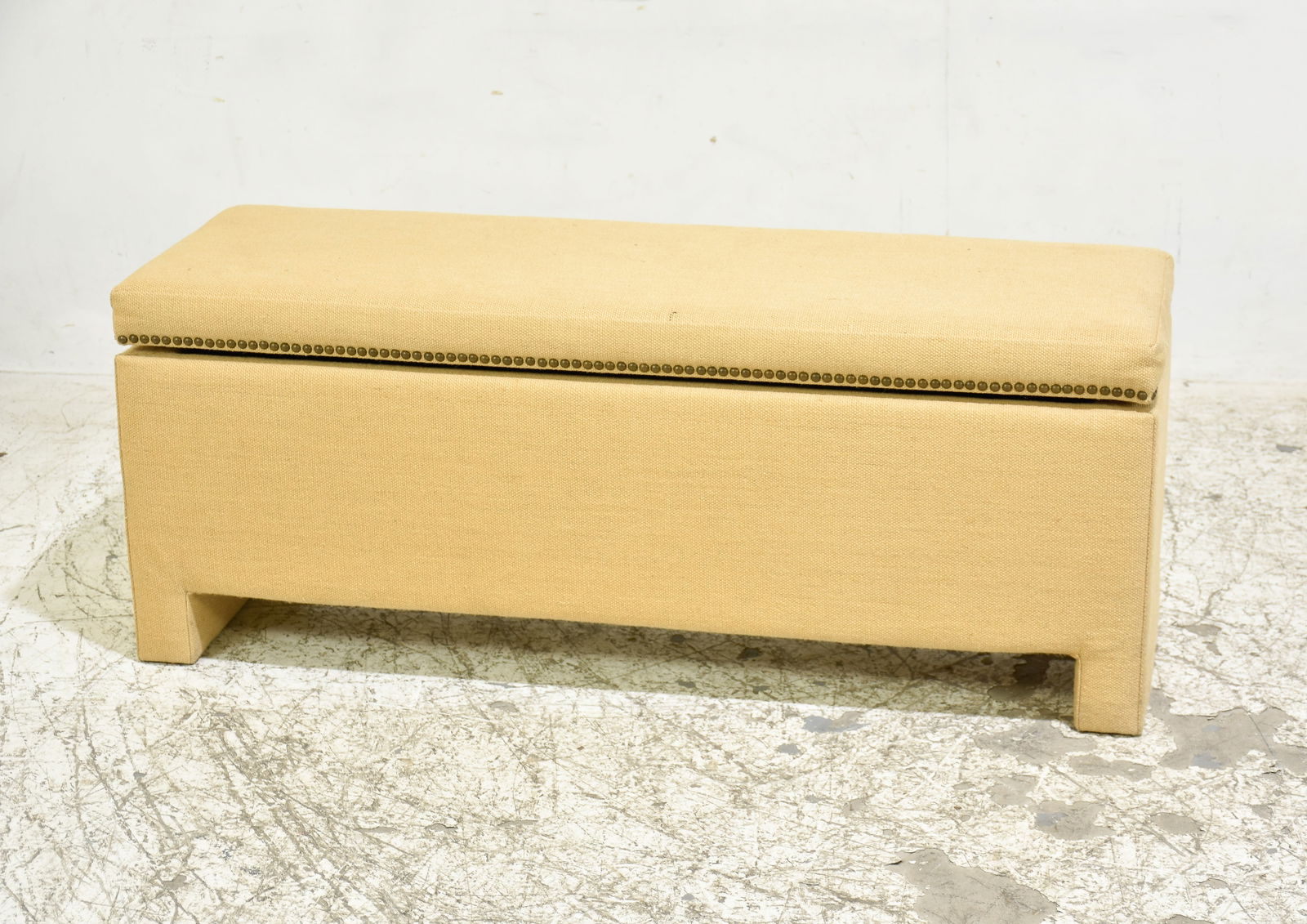 Linen Upholstered Storage Bench (1 of 4)