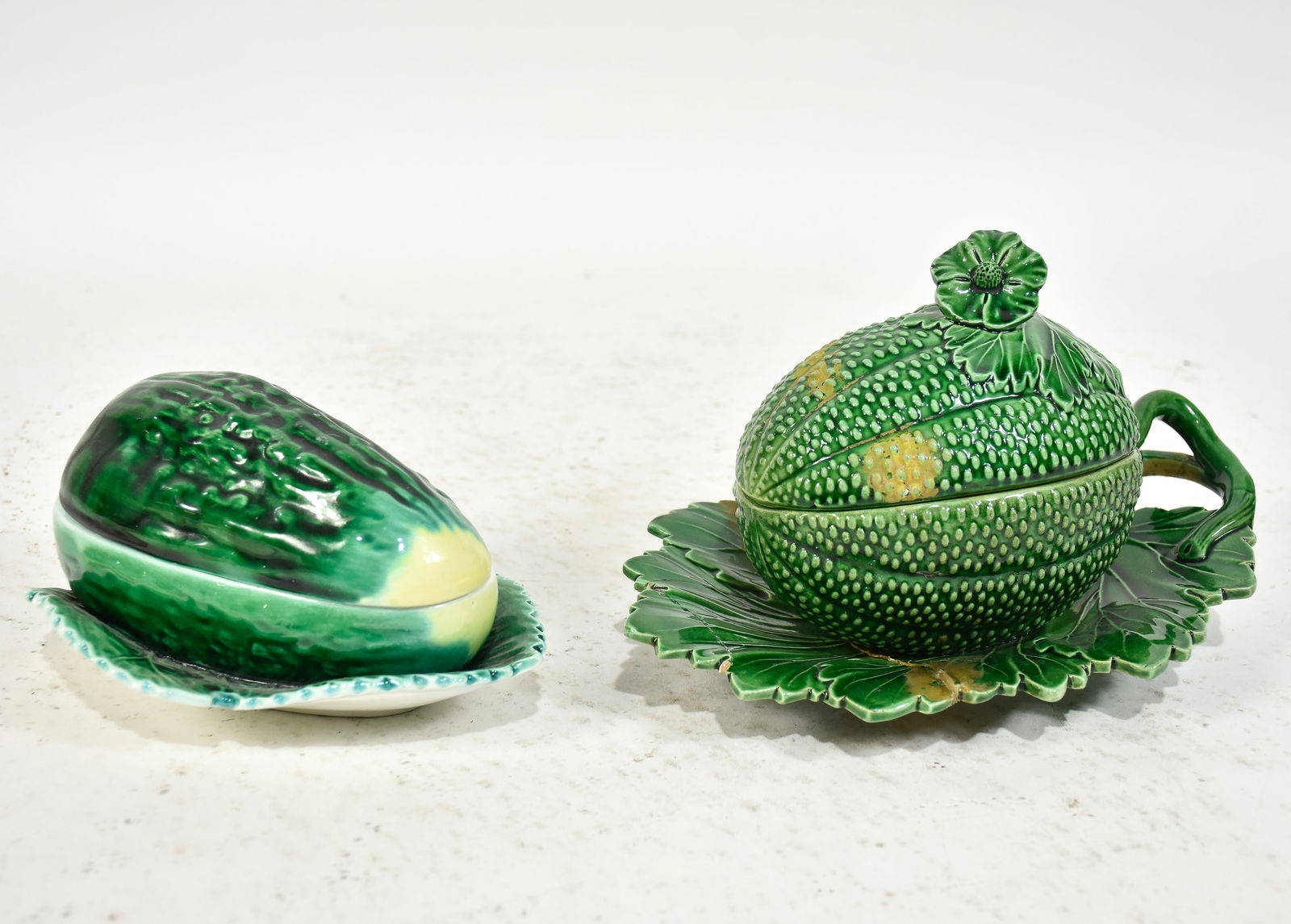 2 Vegetable Form Majolica Tureens (1 of 11)