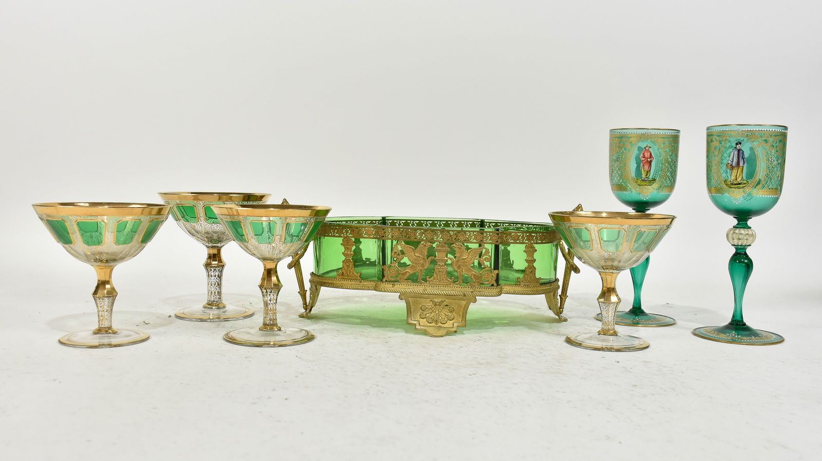 Group of Green Glass Articles (1 of 14)