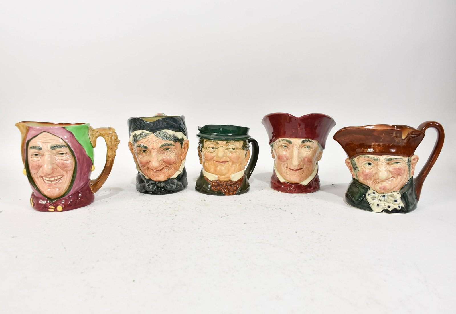 Group of 5 Royal Doulton Toby Mugs: * (Largest 6 1/2" h) minor losses