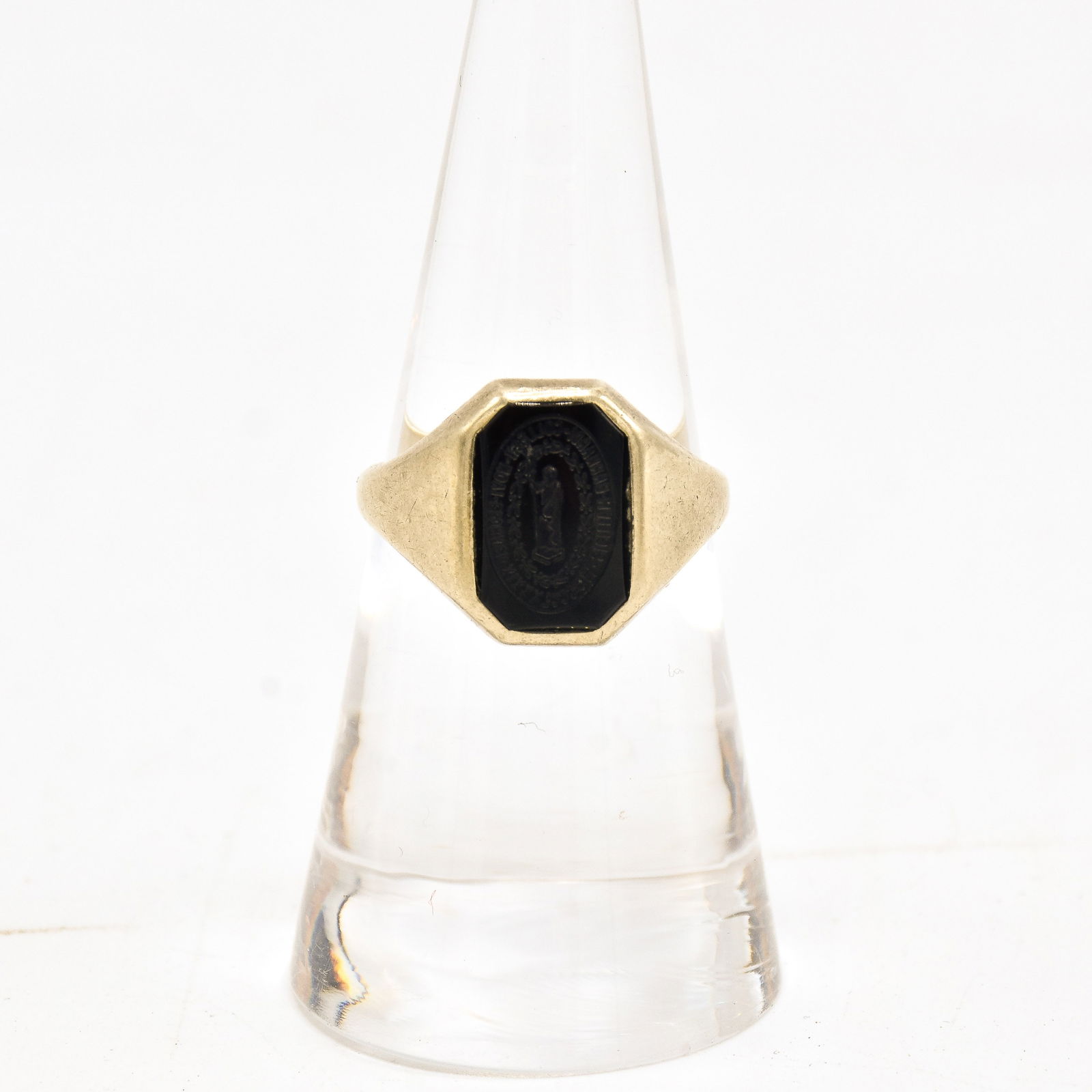 White Gold and Black Onyx Intaglio Ring (1 of 4)