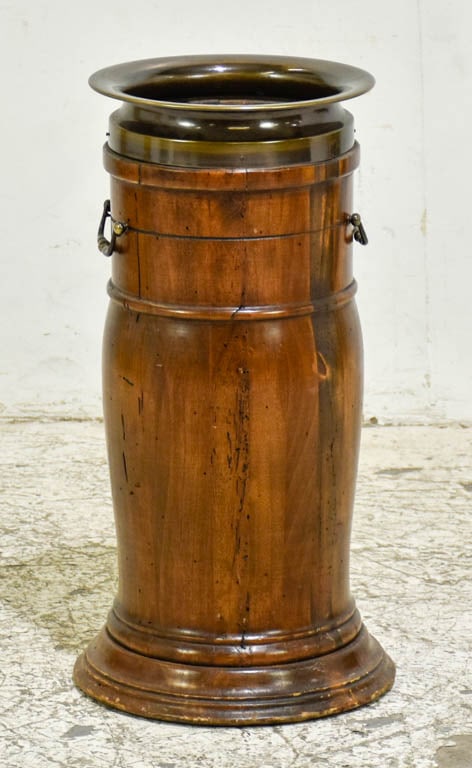 Brass Mounted Wood Umbrella Stand (1 of 4)