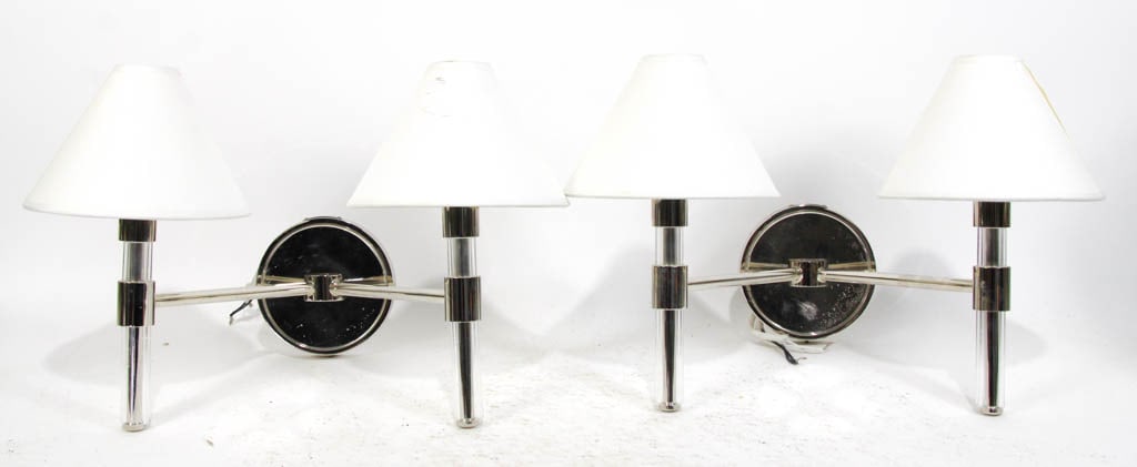 Pair of Ralph Lauren Chrome 2-Light Sconces (1 of 7)