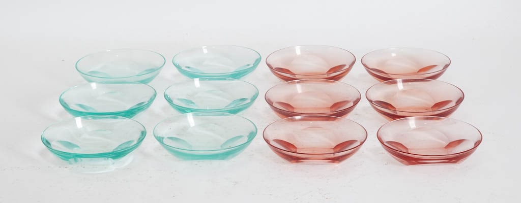 Set of 12 Colored Glass Dishes (1 of 3)
