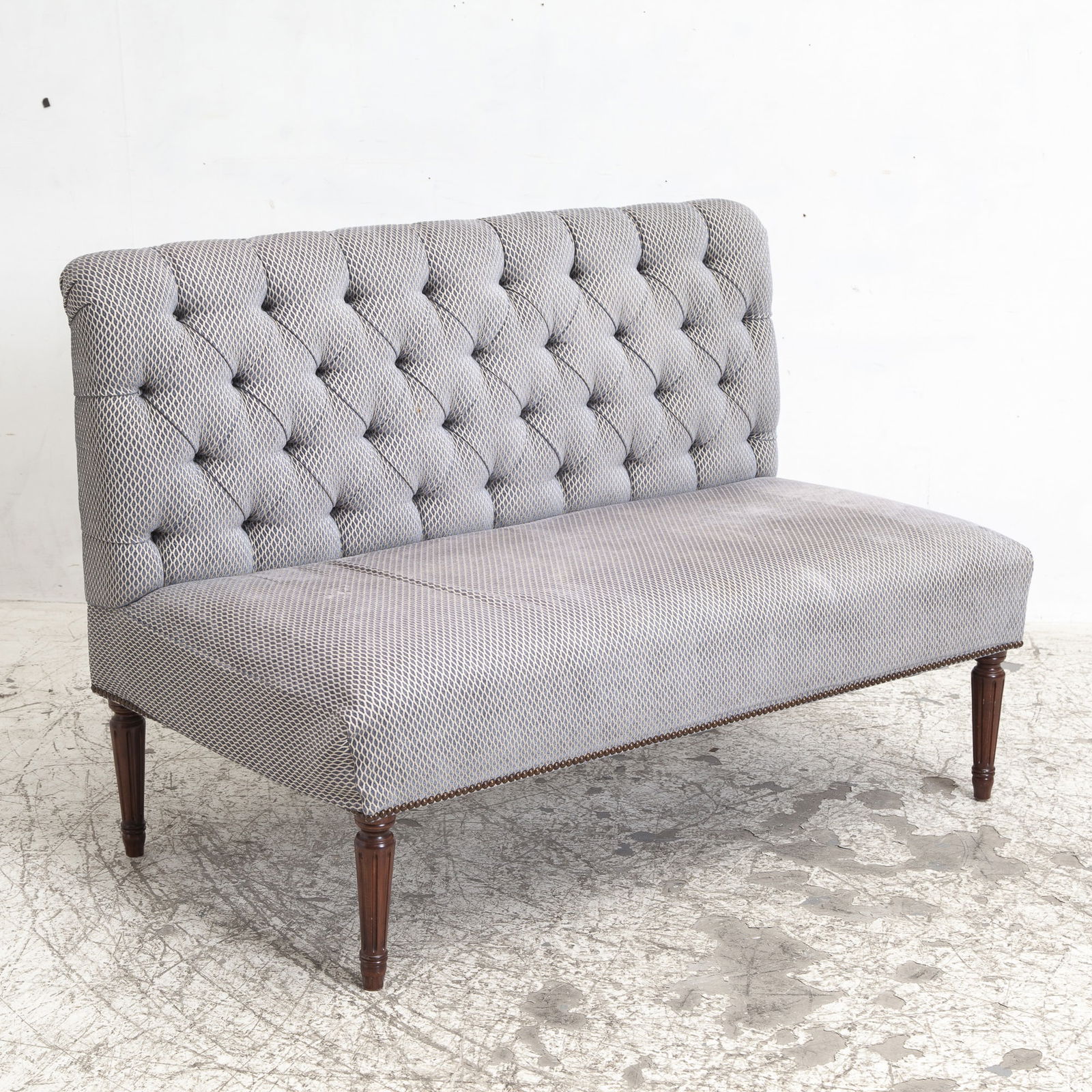 Louis XVI Style Upholstered Settee (1 of 5)