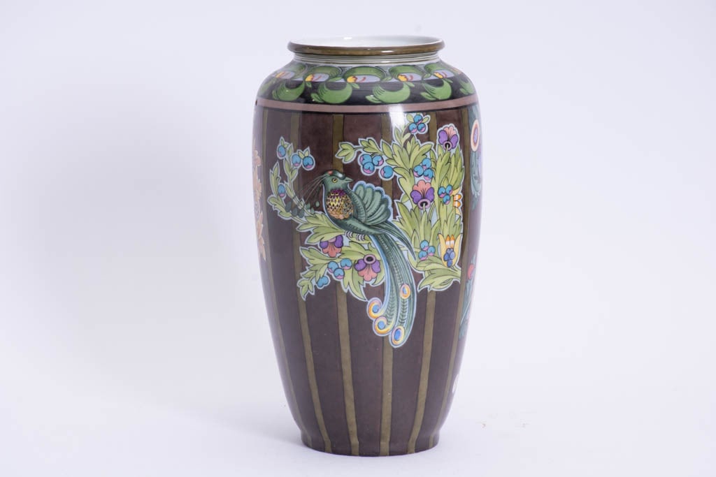 Czech Art Nouveau Porcelain Vase: * (13 1/4" h) Qty: (1) Good