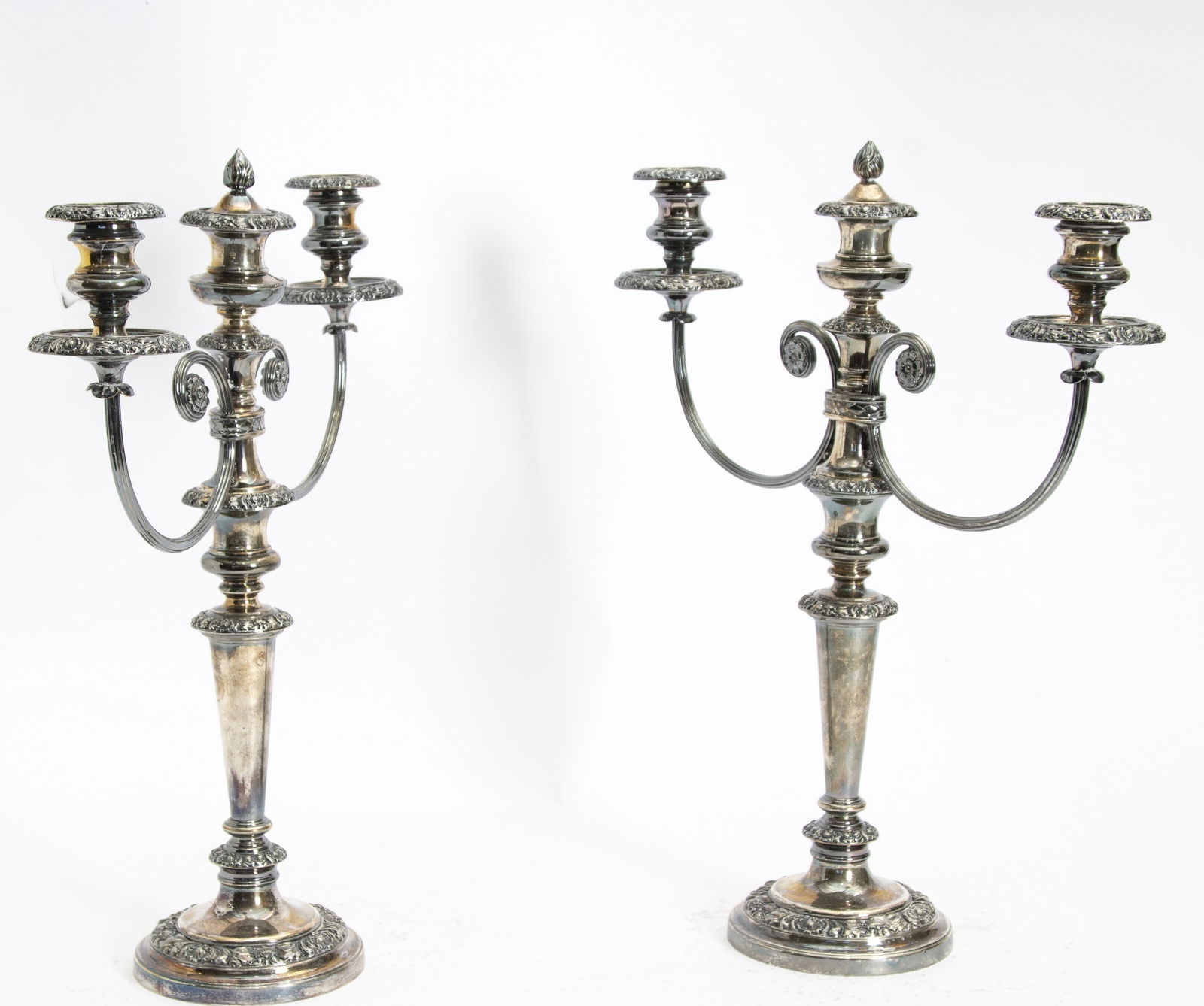 Pair of Old Sheffield Silverplate Candelabra (1 of 9)