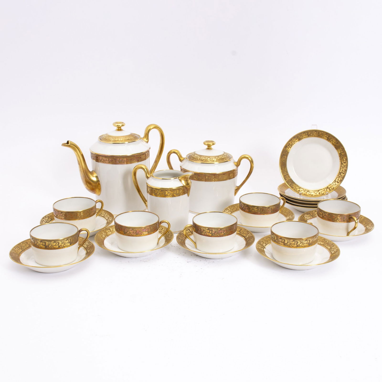 Gilt Decorated Porcelain Tea Service (1 of 20)