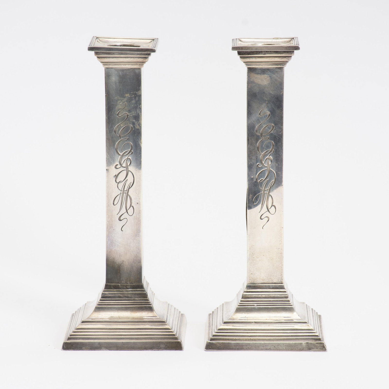 Pair of Sterling Silver Weighted Candlesticks (1 of 4)
