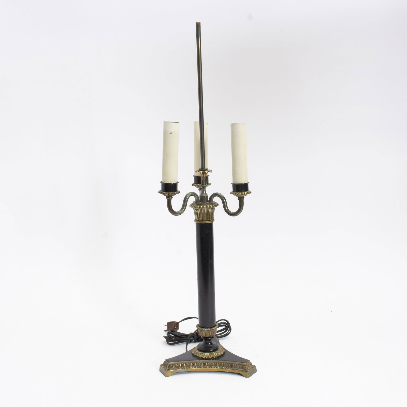 Empire Style Parcel-Gilt & Black Metal Candelabra Lamp (1 of 5)