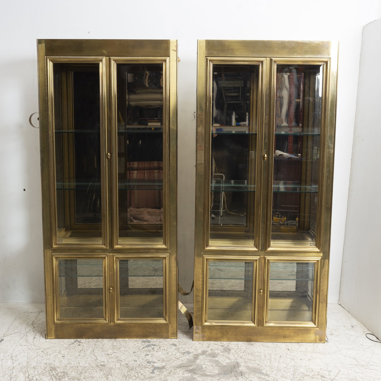 Pair of Brass Vitrine Cabinets (1 of 11)