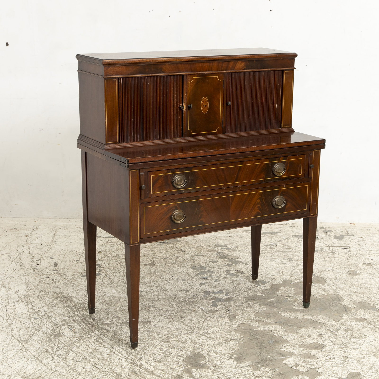 American Classical Style Mahogany Secretary Bookcase (1 of 7)