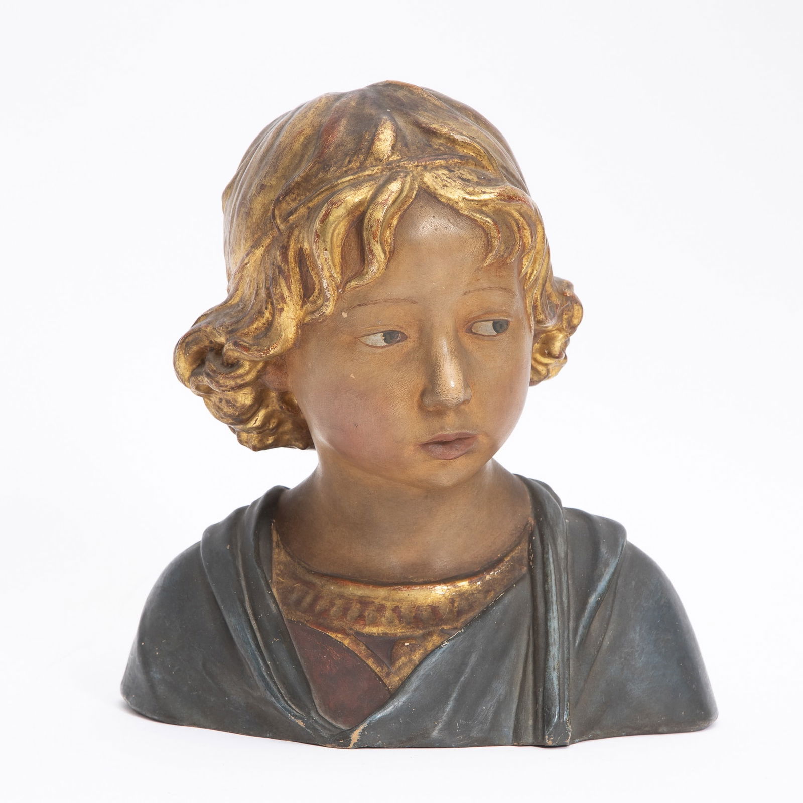 Painted Terracotta Bust Of Boy (1 of 6)