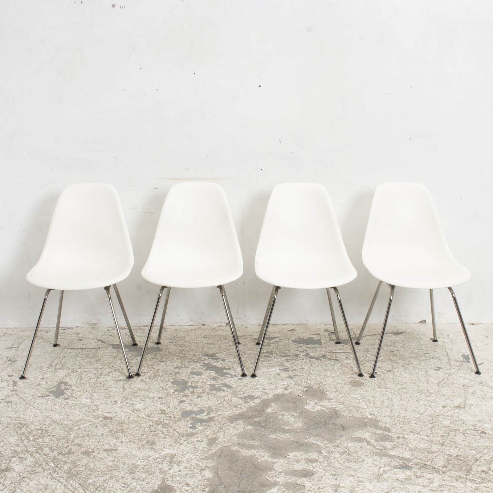 Set of Four Eames White Shell Chairs (1 of 4)