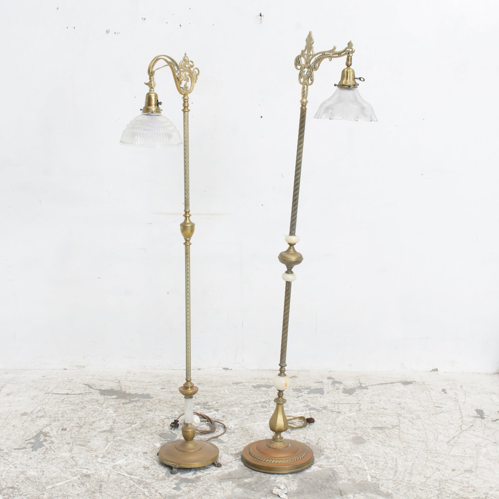 Two Brass and Glass Floor Lamps (1 of 7)