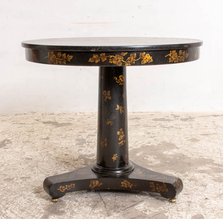 Black Paint Decorated Round Occasional Table (1 of 12)