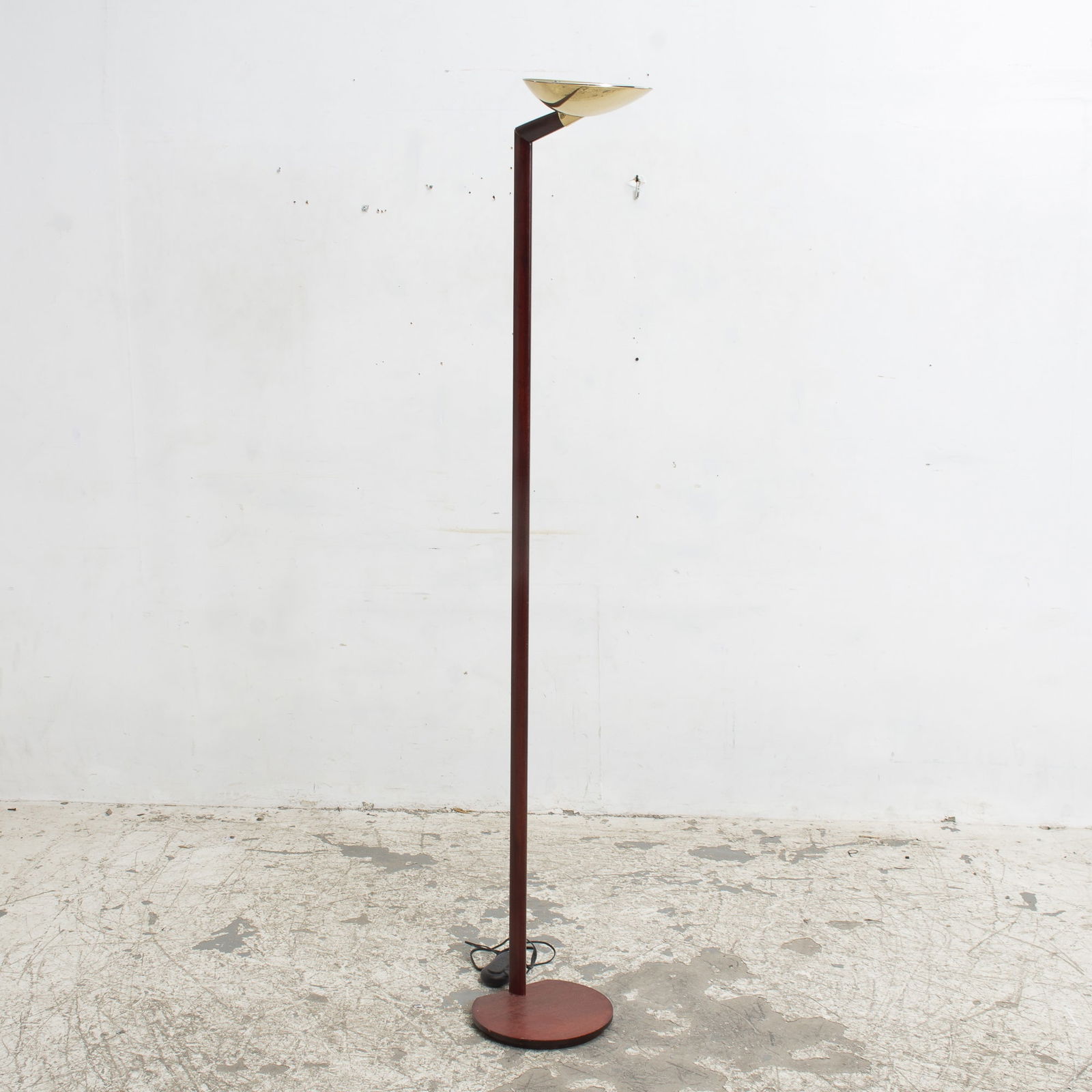 Mid-Century Modern Mahogany & Gilt Metal Floor Lamp (1 of 8)