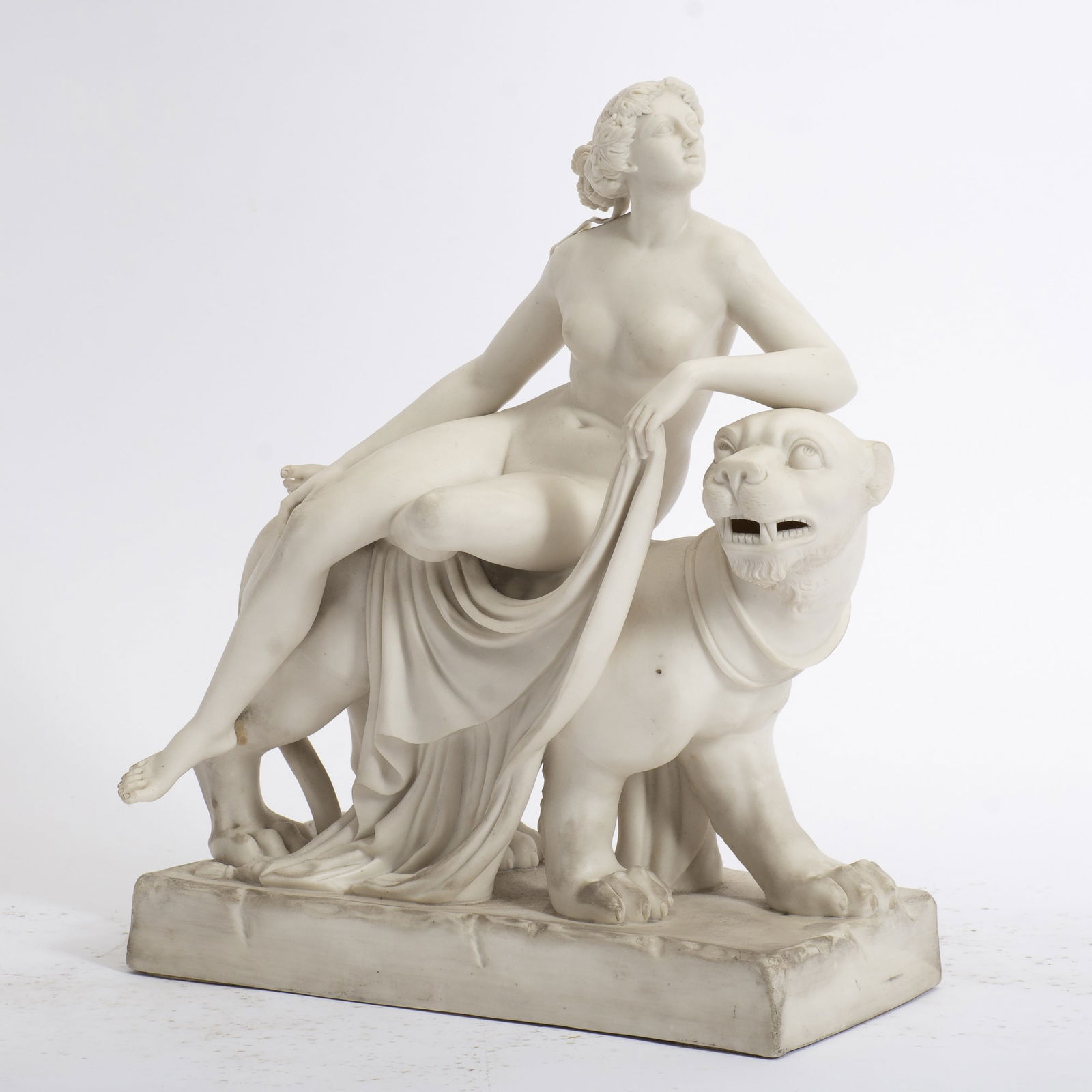 Parian Bisque Figure of Woman on a Lion (1 of 7)