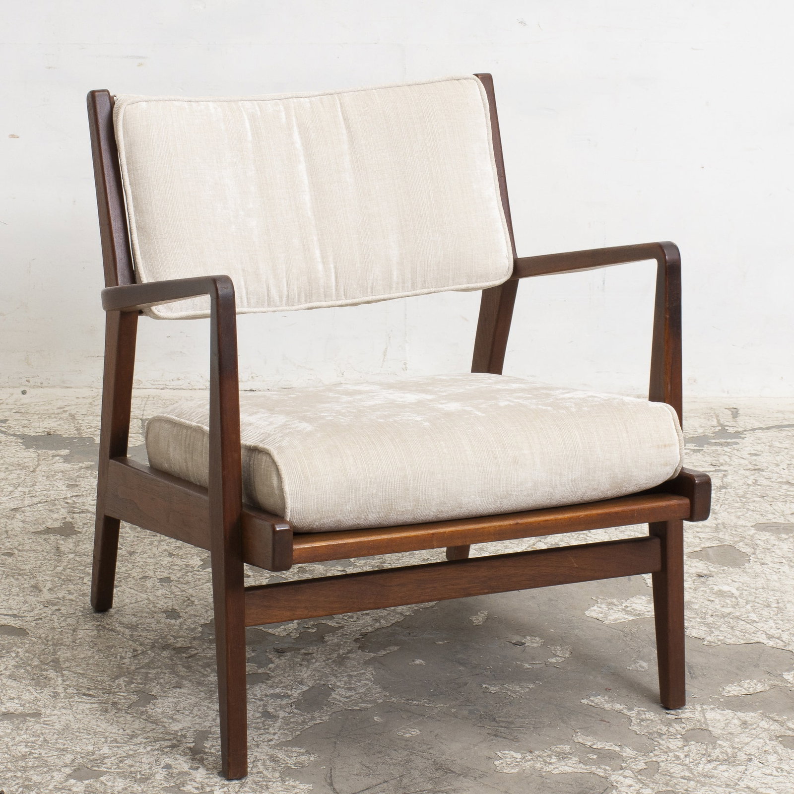 Danish Modern Teak Armchair: * (29 1/2" h x 27 1/4" w x 29 1/2" d) Qty: (1) Scratches, minor wear to upholstery
