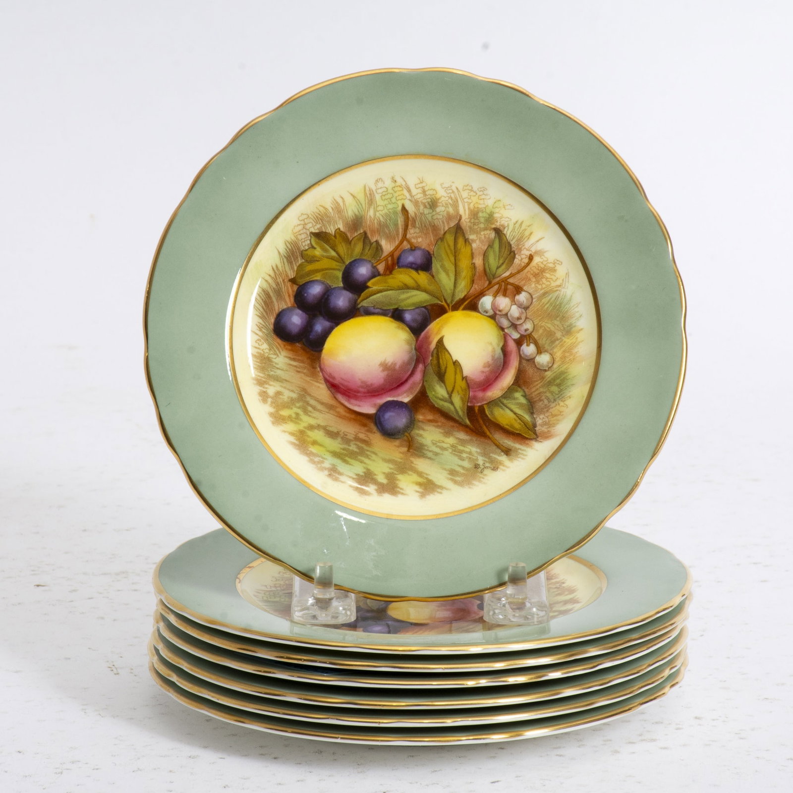 Set of Seven Ansley Porcelain Butter Plates: * (6 1/2" dia) Good