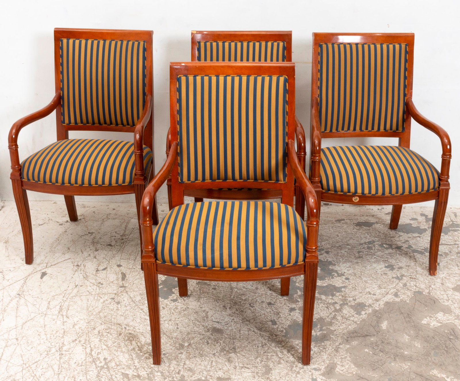 Set of Four Dining Chair: * (37 1/2" h x 24 1/4" w x 20" d Seat to floor 18" h) Scratches and dings