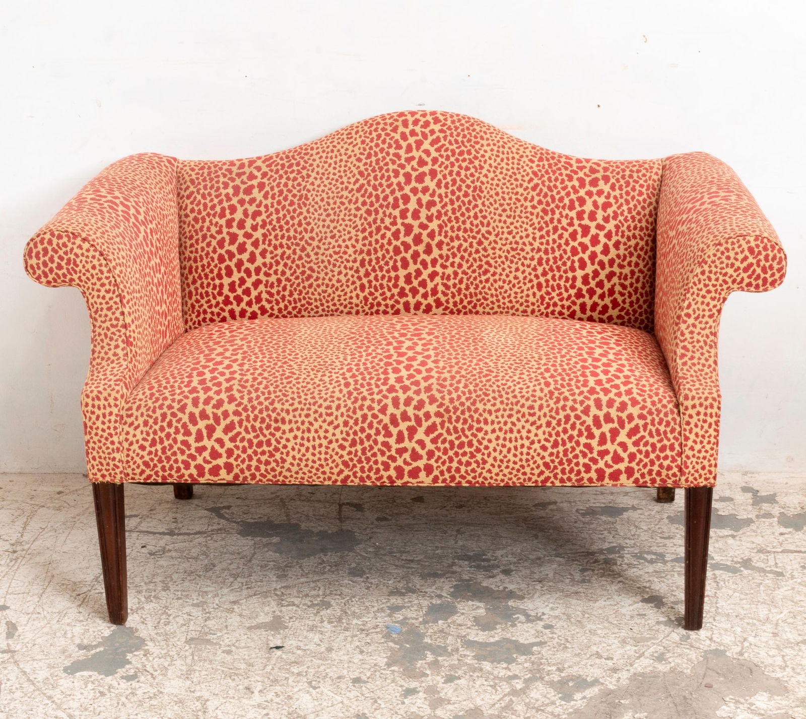 Red Leopard Upholstered Settee (1 of 7)