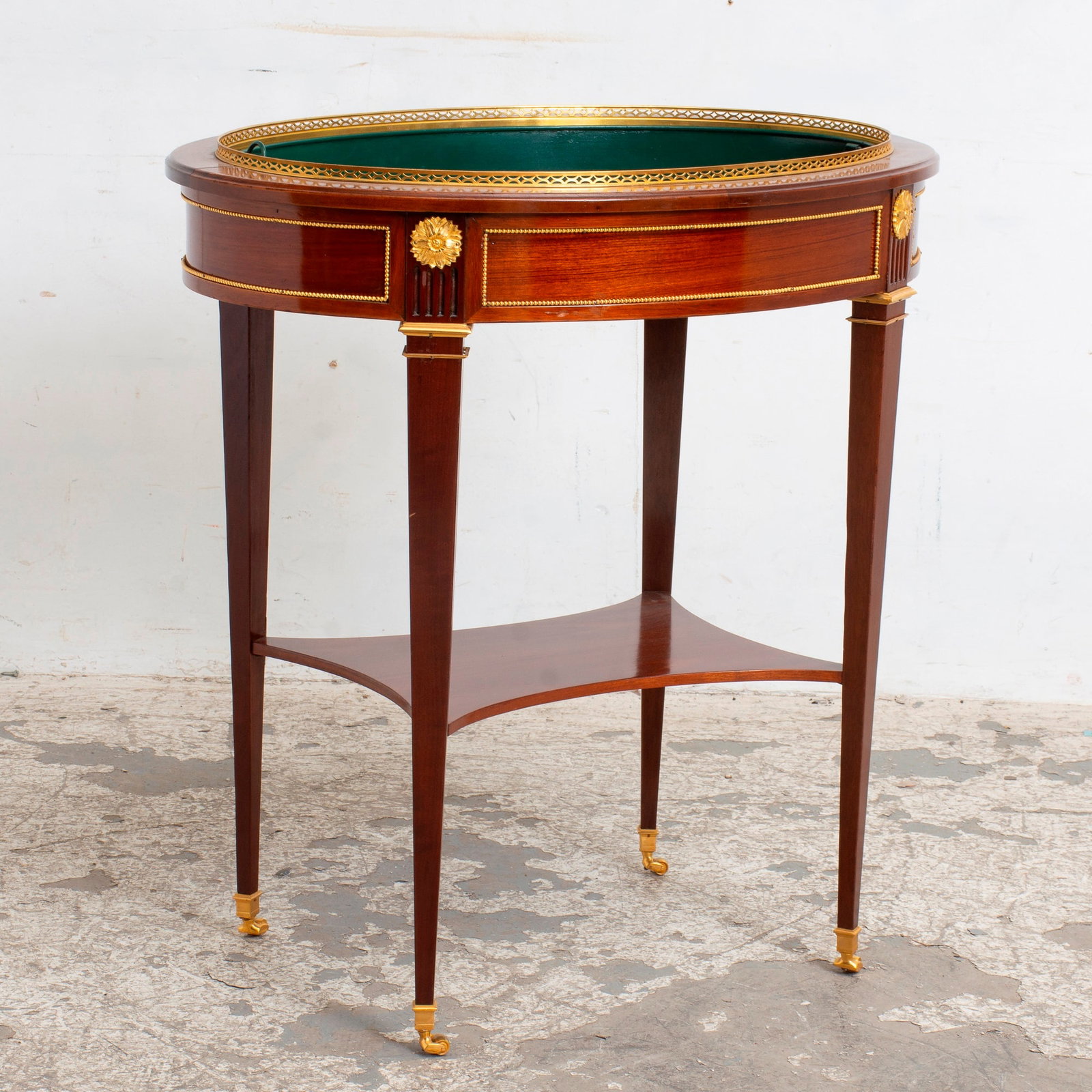 Louis XVI Style Gilt-Metal Mounted Jardinière: 20th Century * (30" h x 29 1/2" w x 21 1/2" d) Scratches