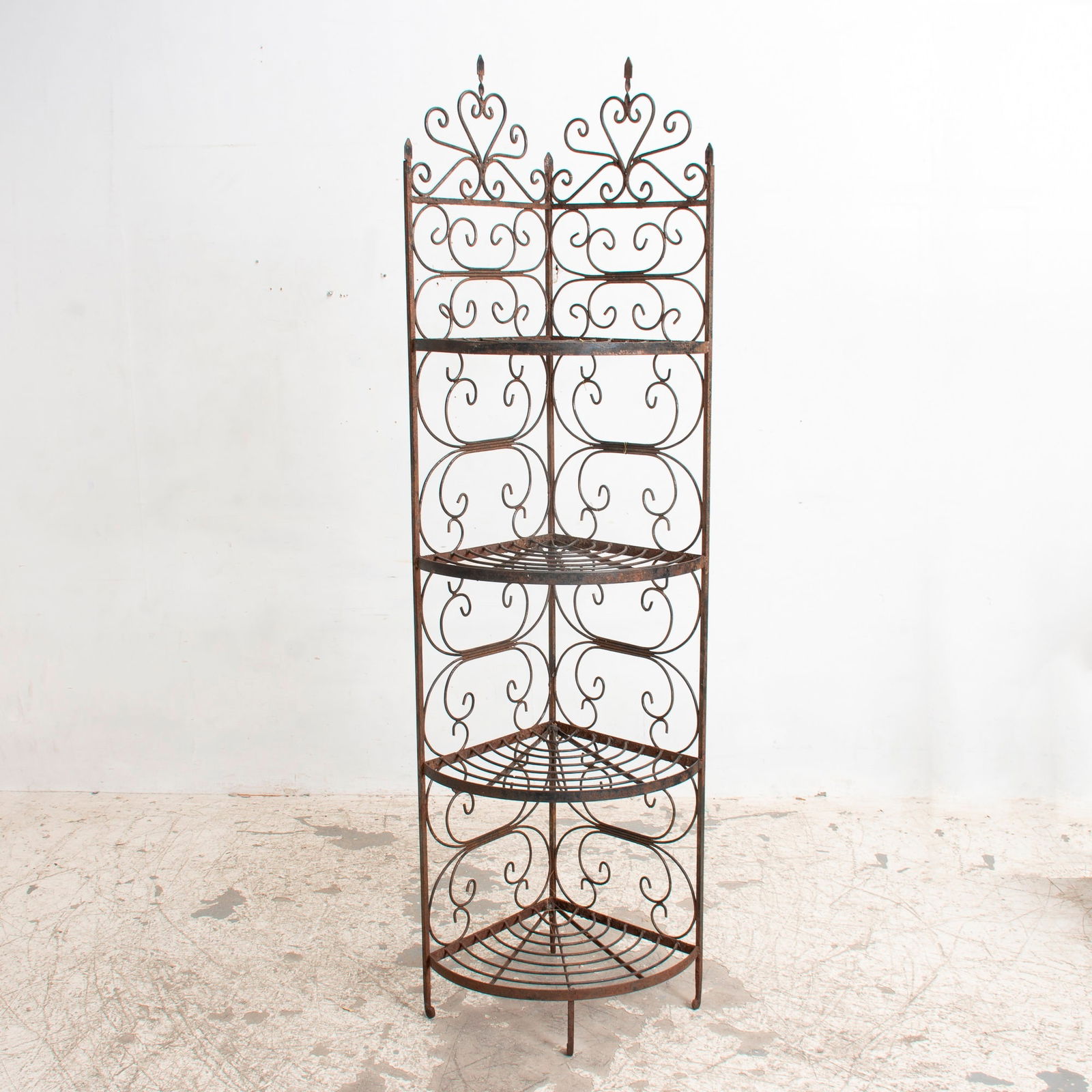 Wrought Iron Corner Bakers Rack (1 of 5)
