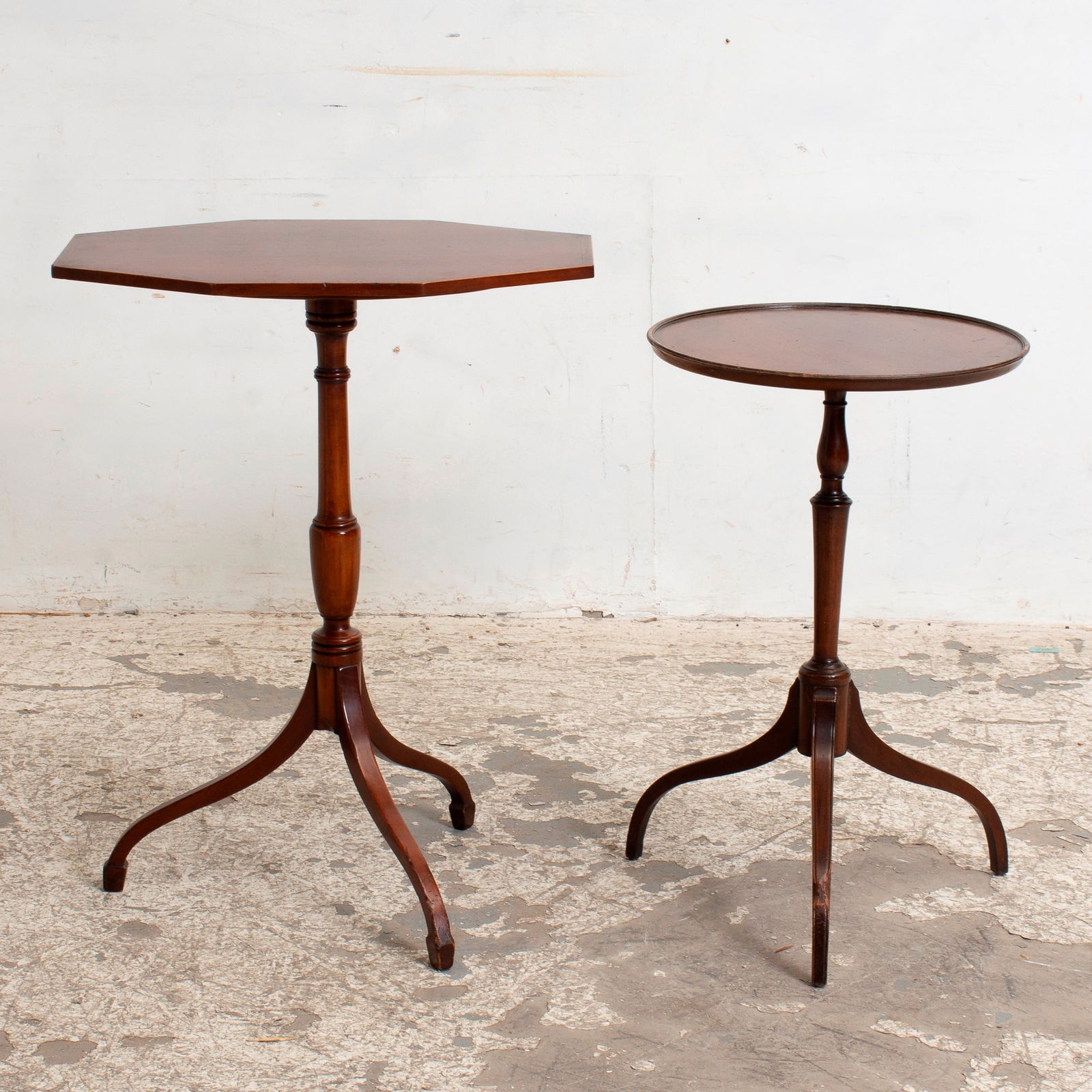 Two Mahogany Tripod Side Tables, One with Tilt Top (1 of 9)
