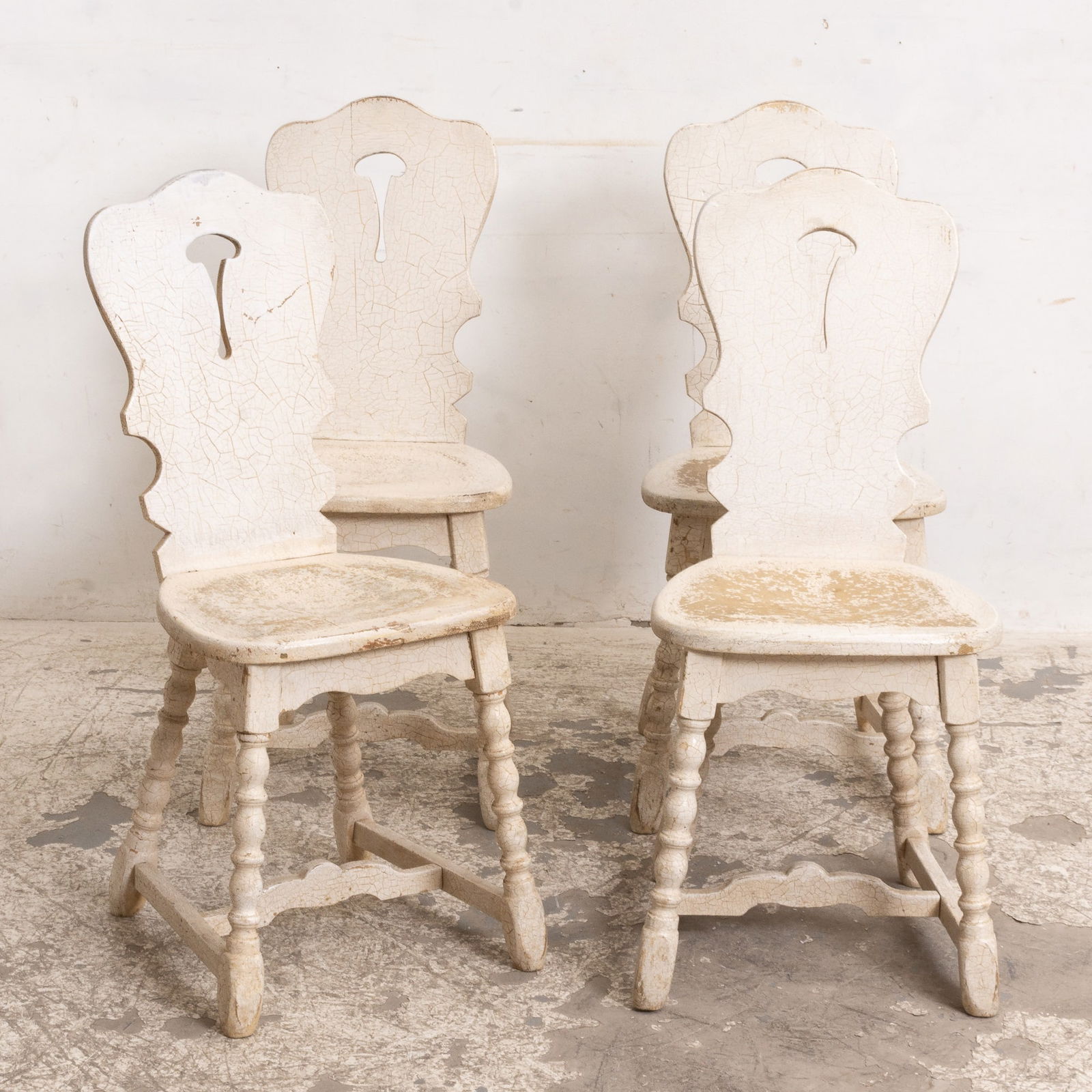 Set of Four White Painted Side Chairs (1 of 5)
