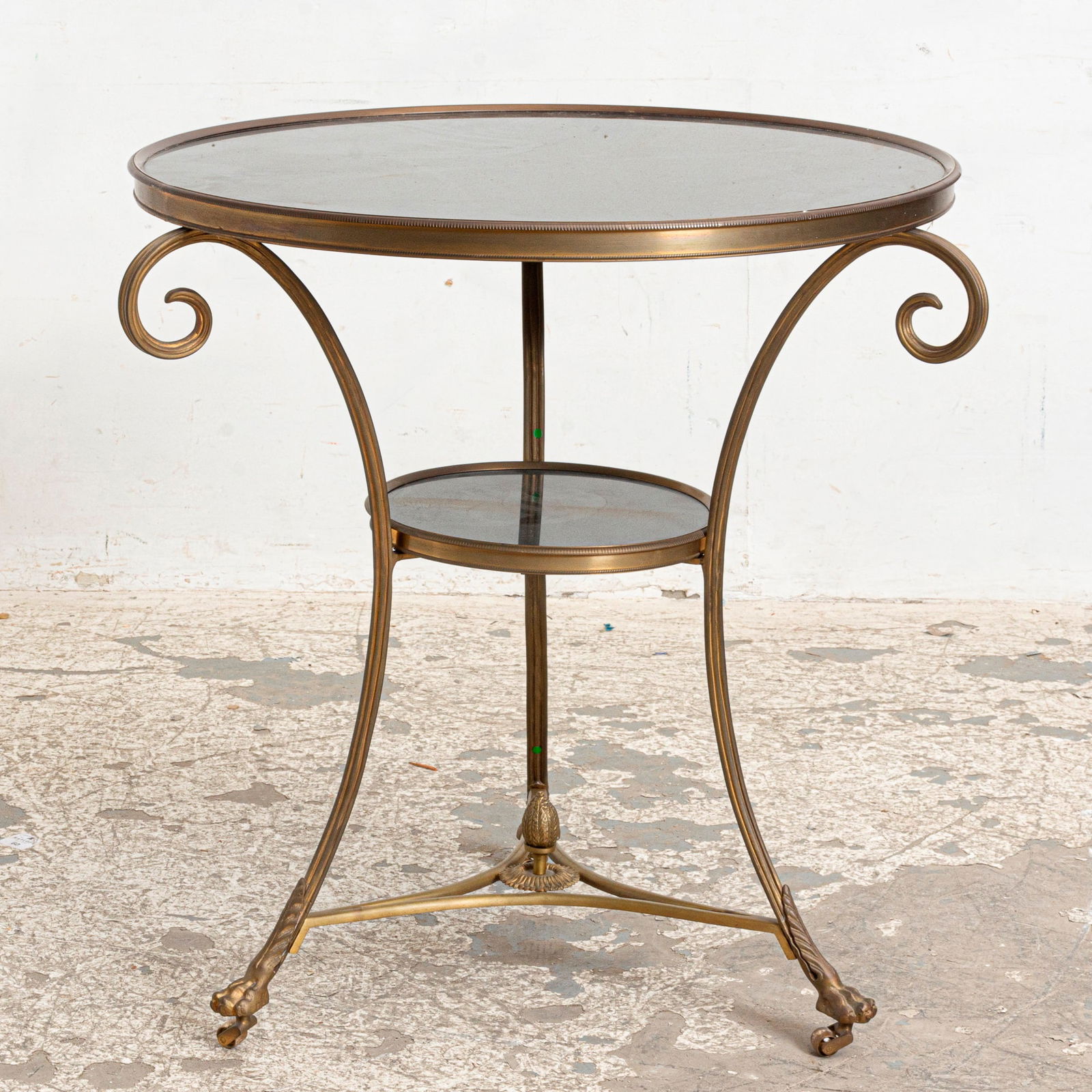Neoclassical Style Brass and Marble Guerdon Table (1 of 3)